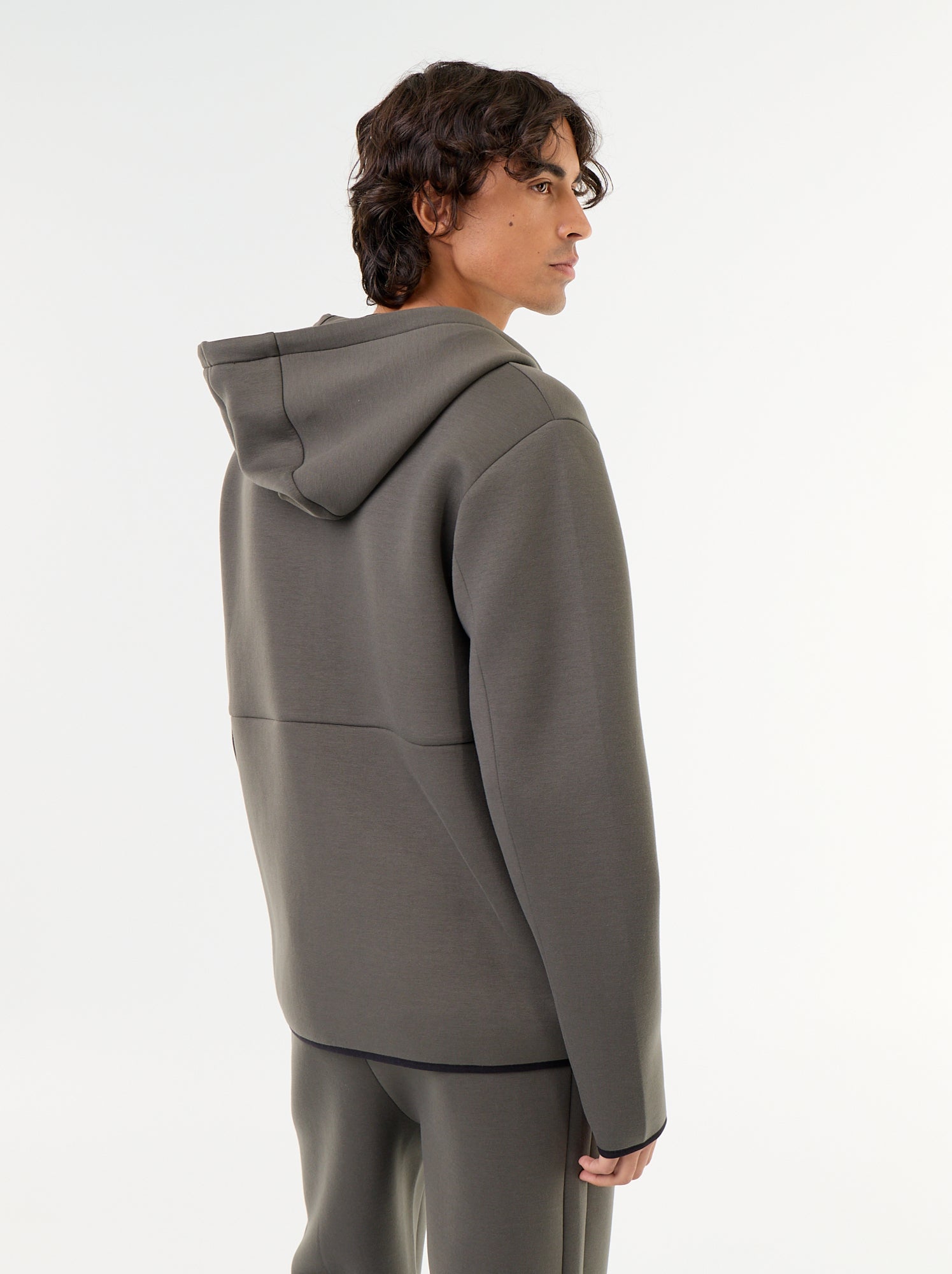 Sweat type néoprène à capuche - Kaki