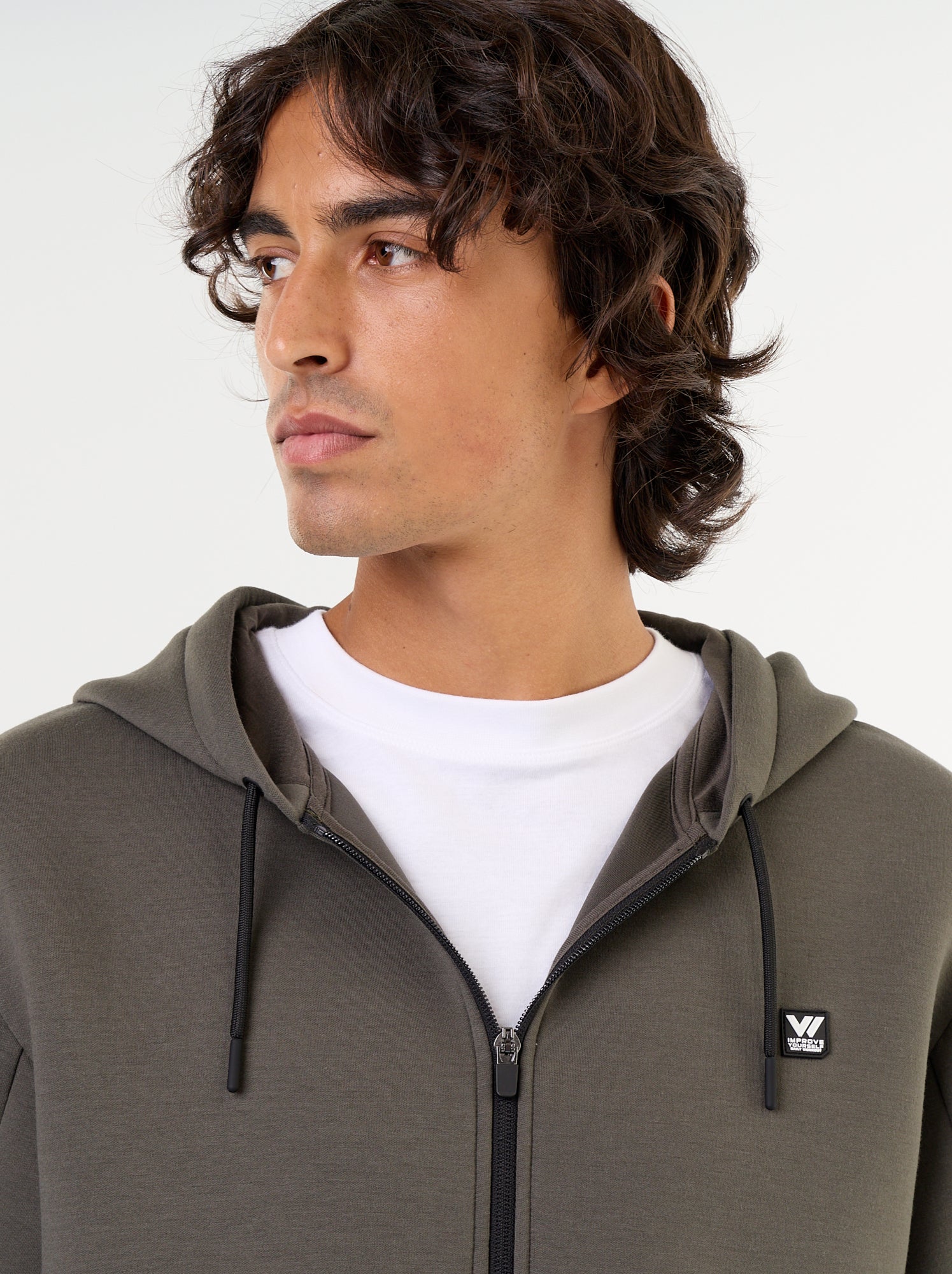 Sweat type néoprène à capuche - Kaki