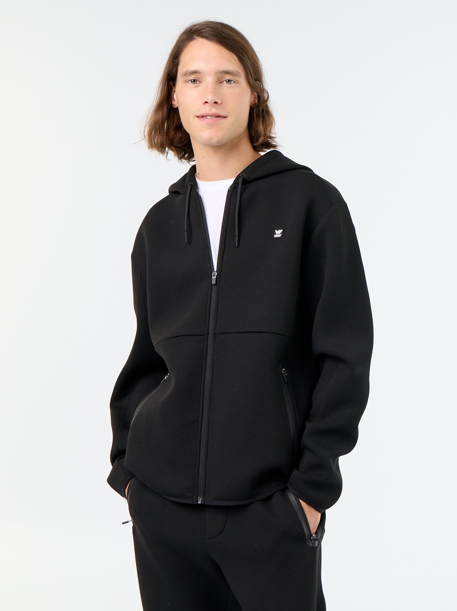 Sweat type néoprène à capuche - Noir