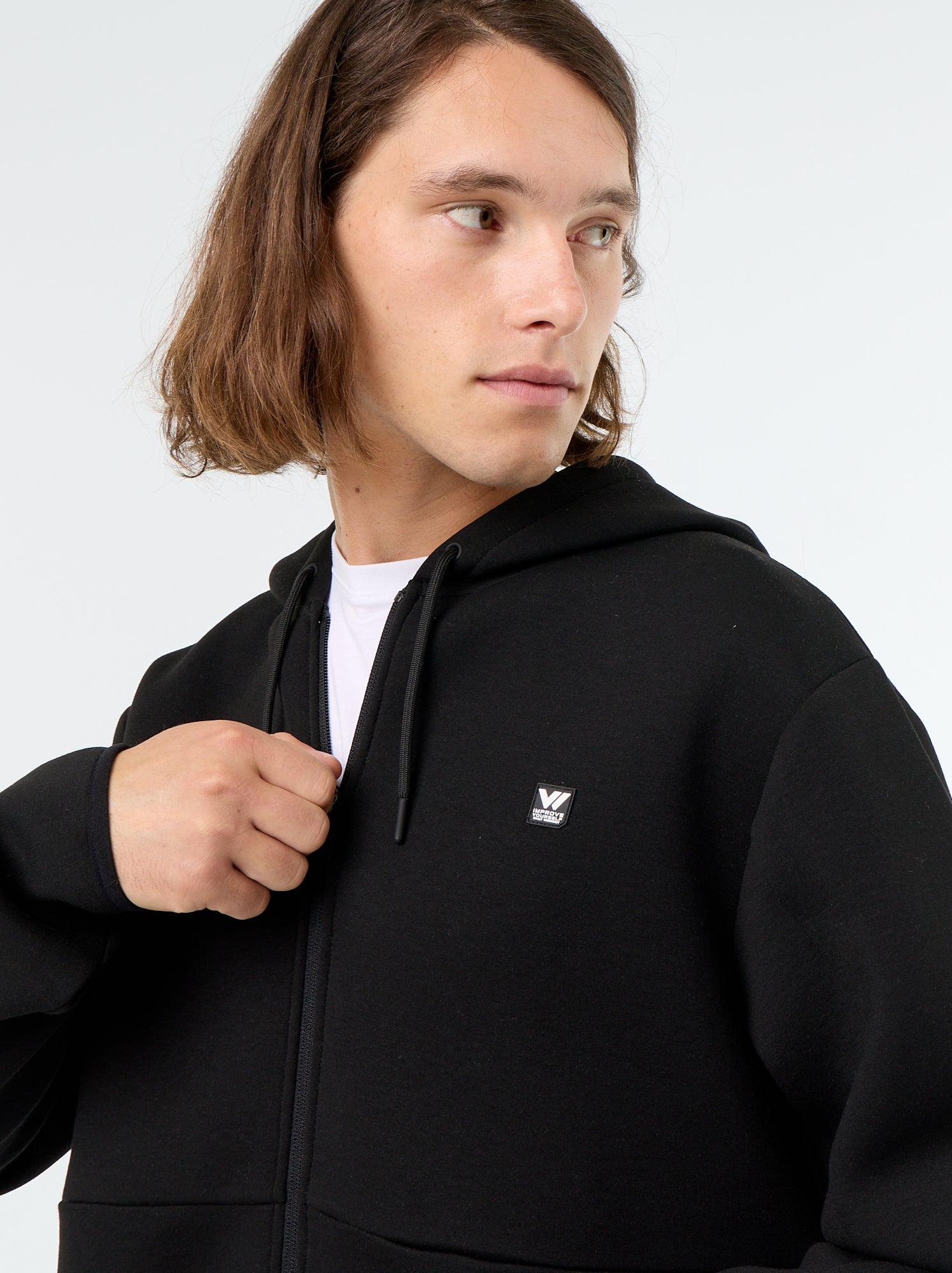 Sweat type néoprène à capuche - Noir