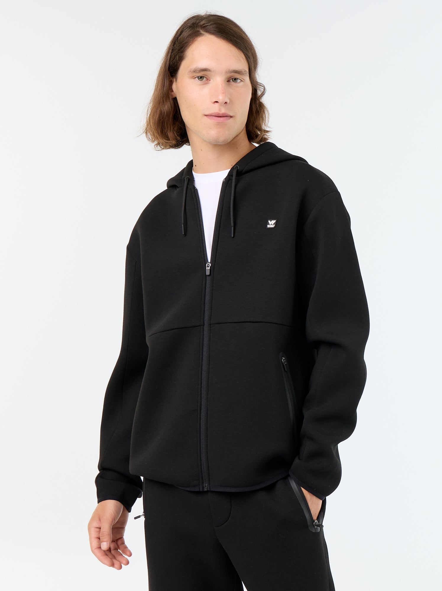 Sweat type néoprène à capuche - Noir