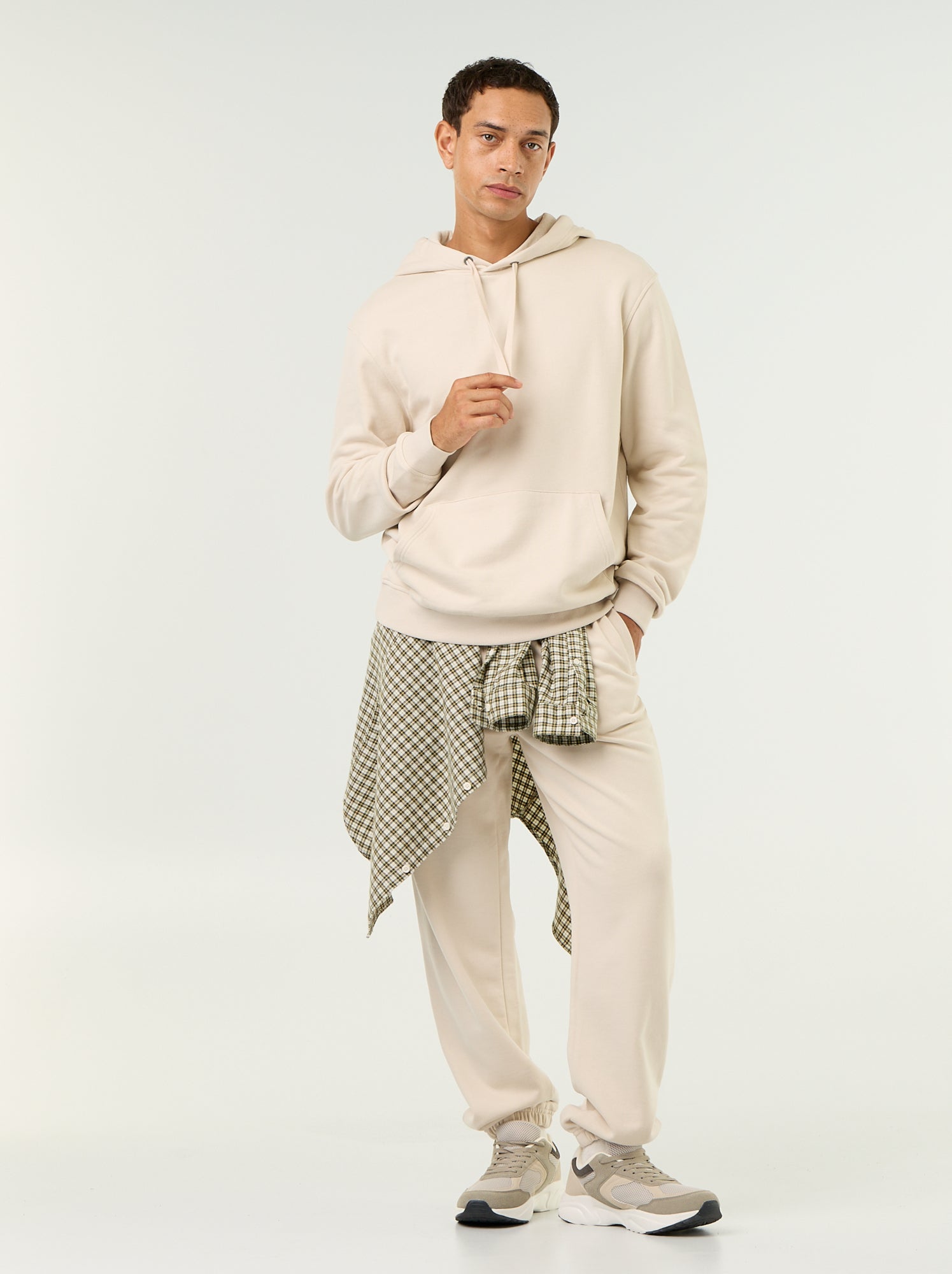 Sweat uni à capuche - Gris (FZV91_1)
