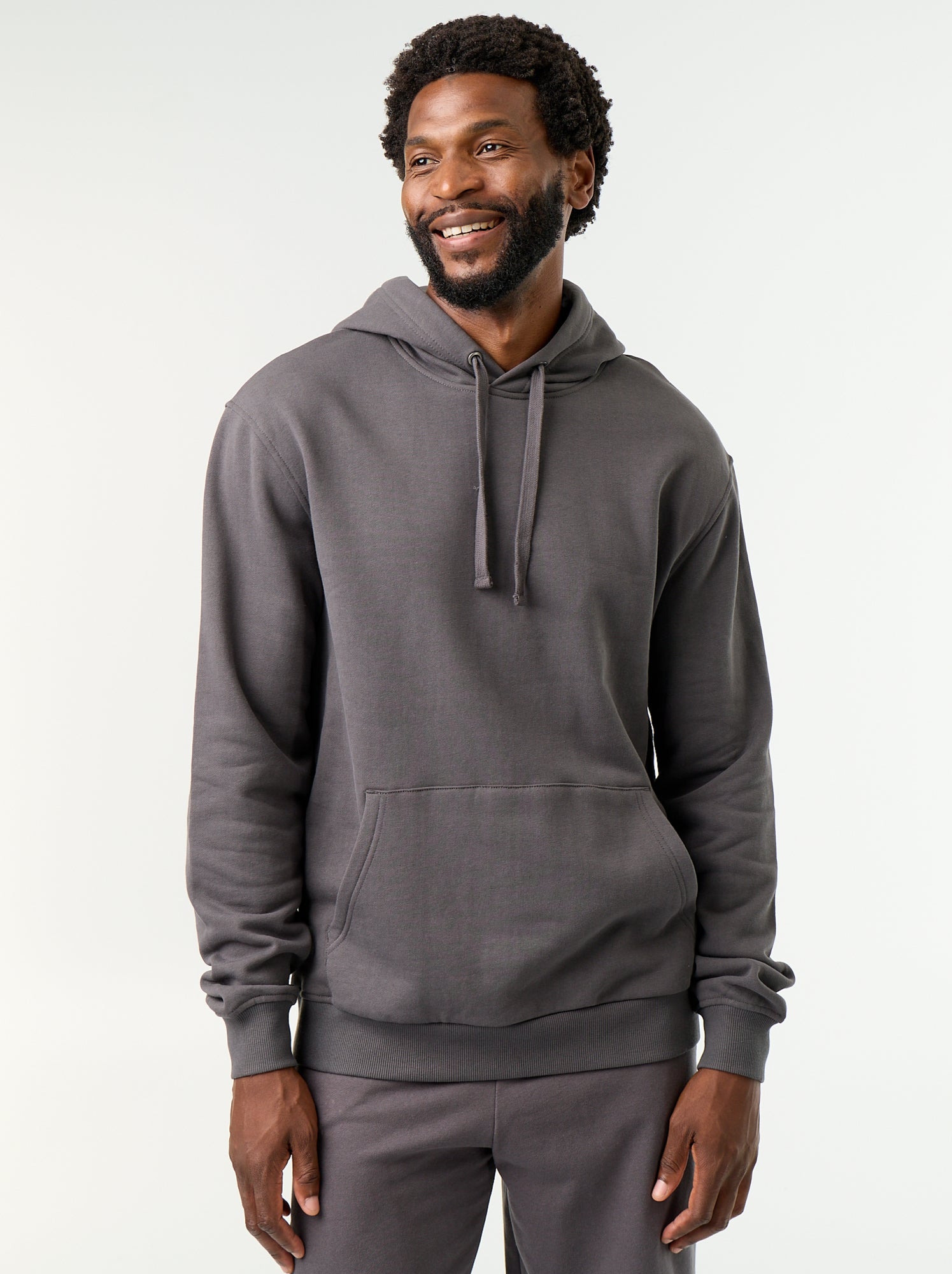 Sweat uni à capuche - Gris (FZV91_2)