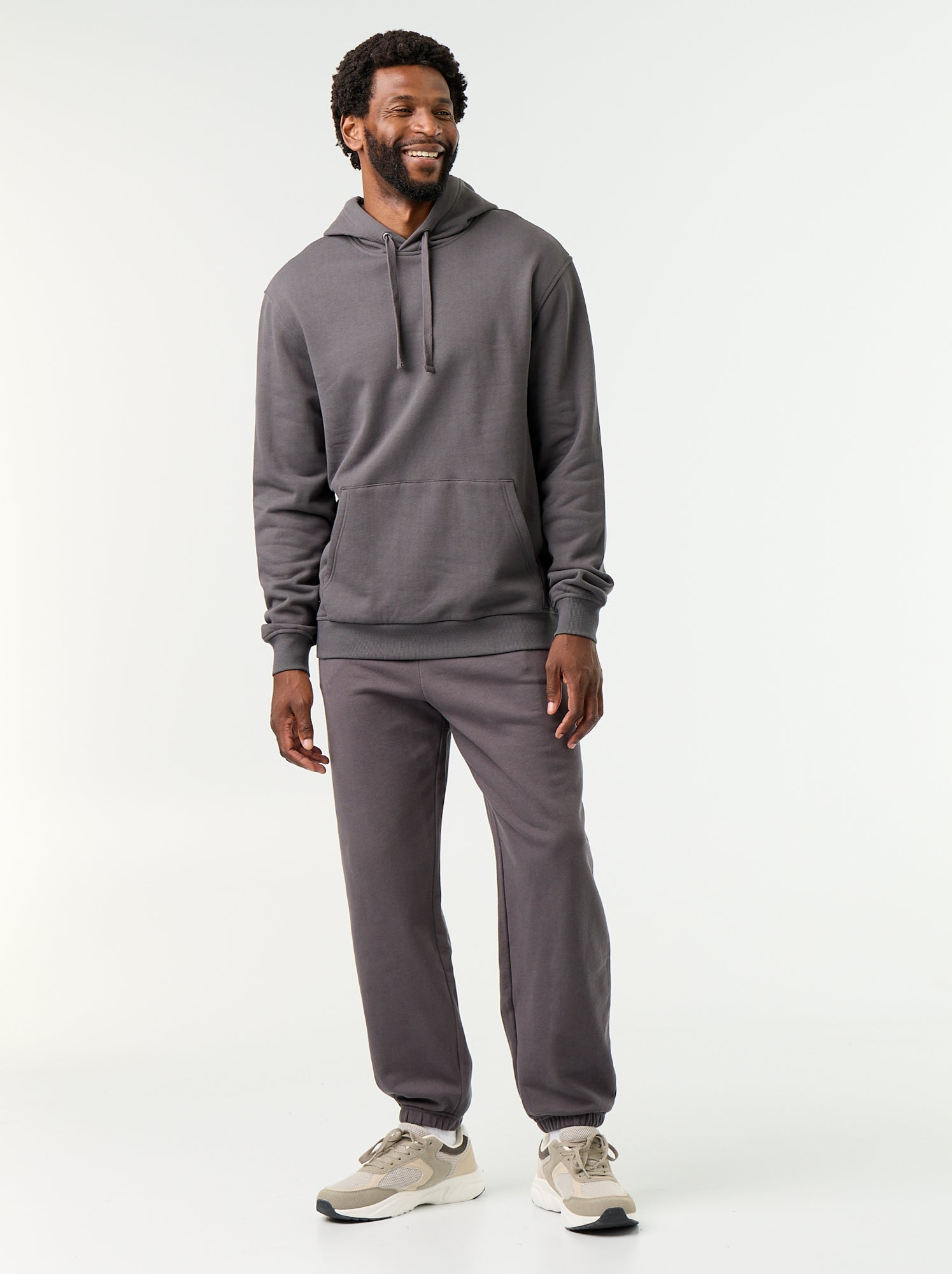 Sweat uni à capuche - Gris (FZV91_2)