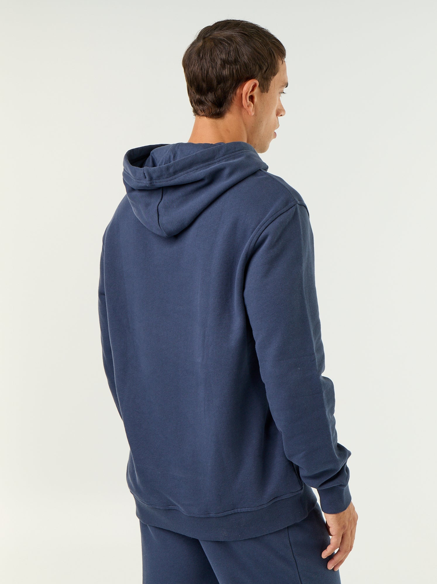 Sweat uni à capuche - Marine