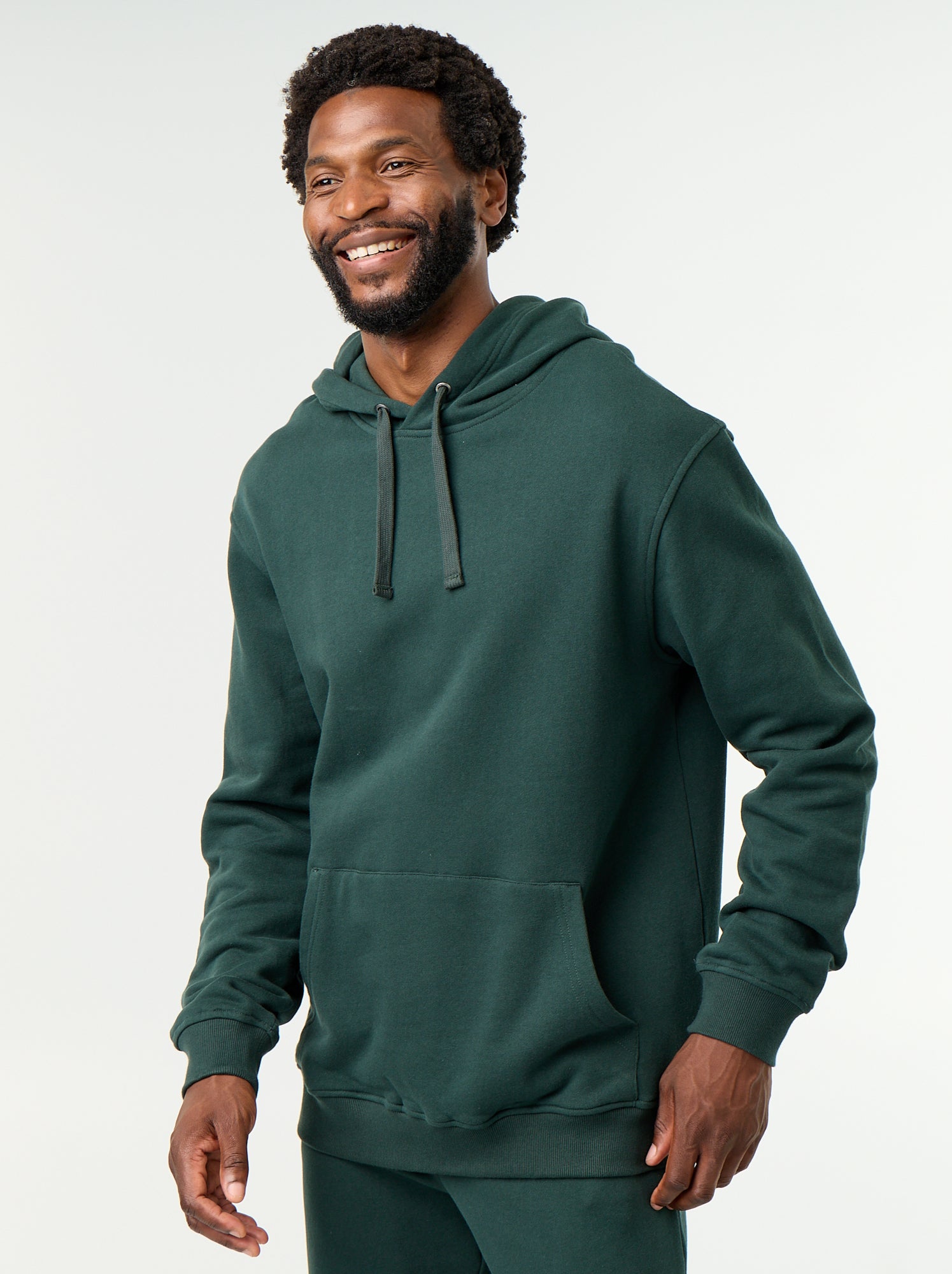 Sweat uni à capuche - Vert