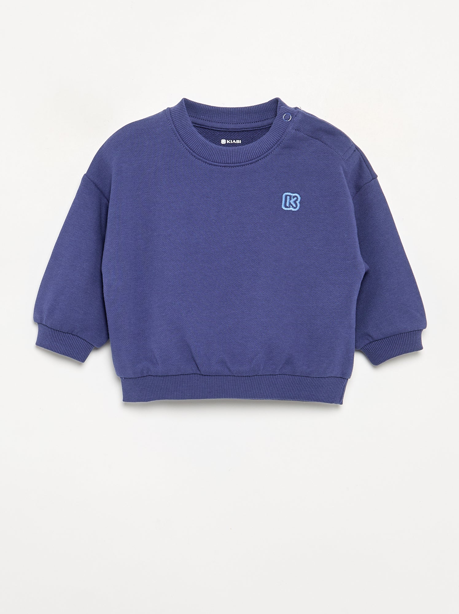Sweat uni à manches longues en molleton non gratté enfant - Kiabi - Bleu