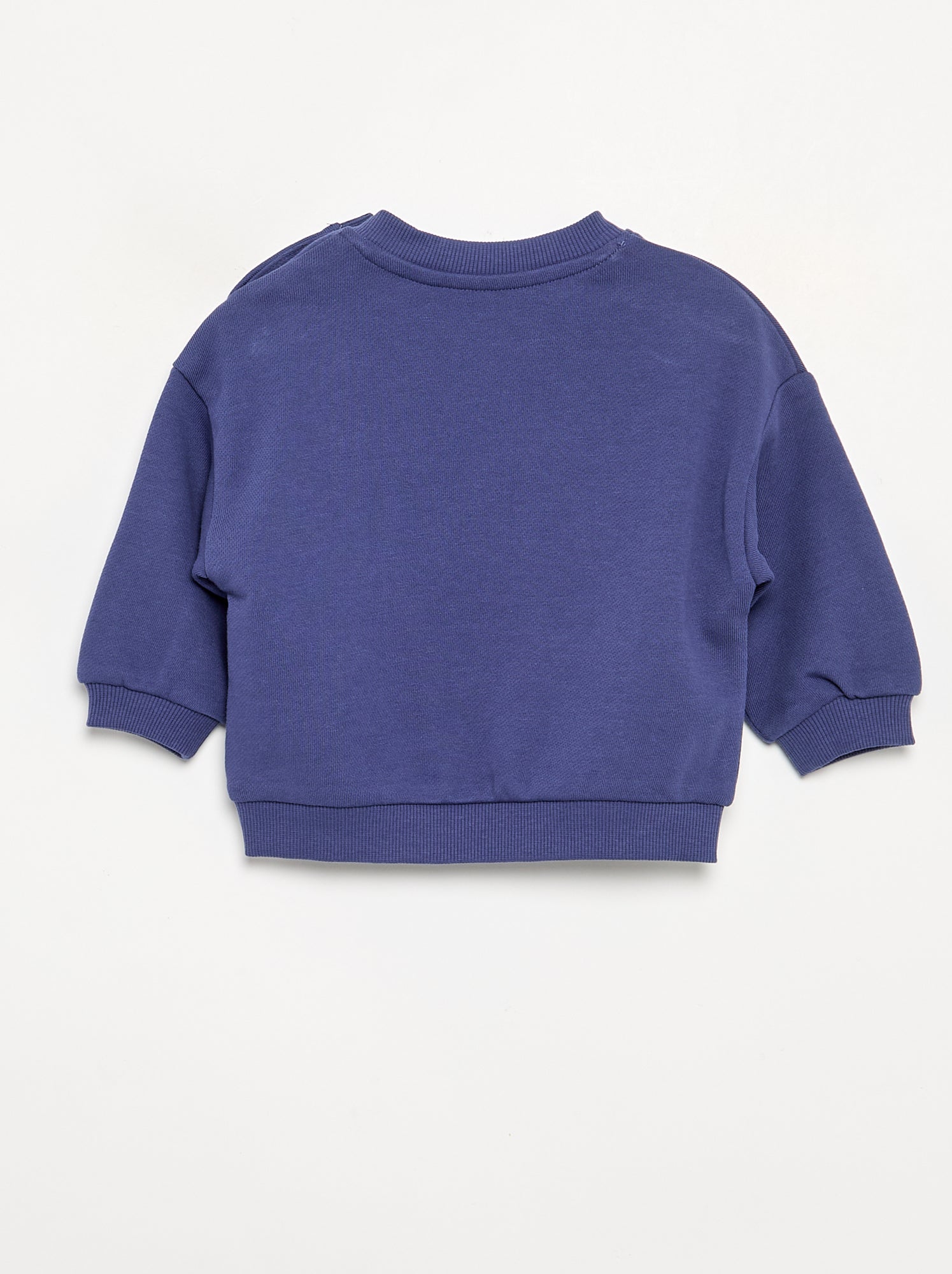 Sweat uni à manches longues en molleton non gratté enfant - Kiabi - Bleu
