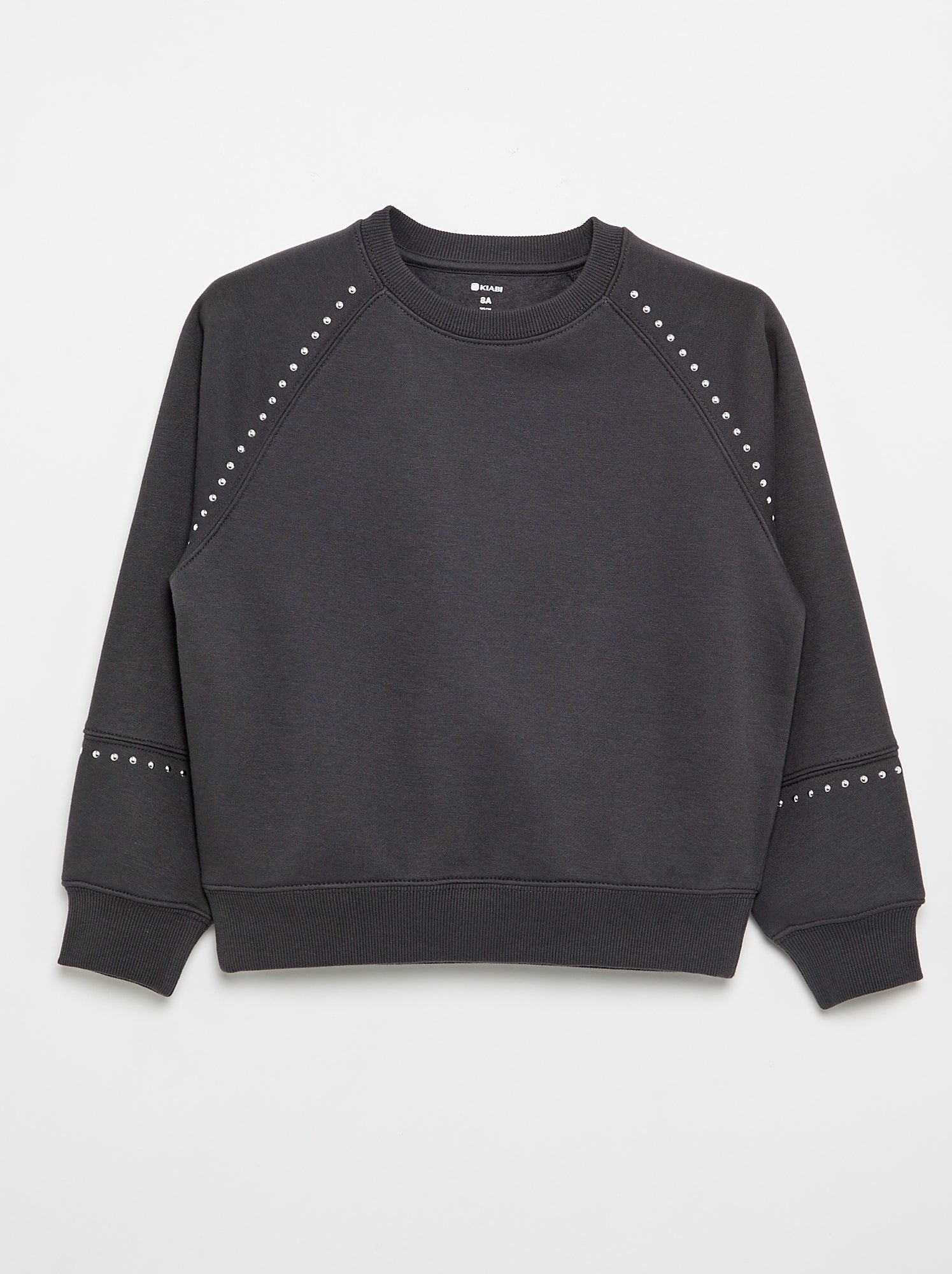 Sweat uni avec clous - Gris