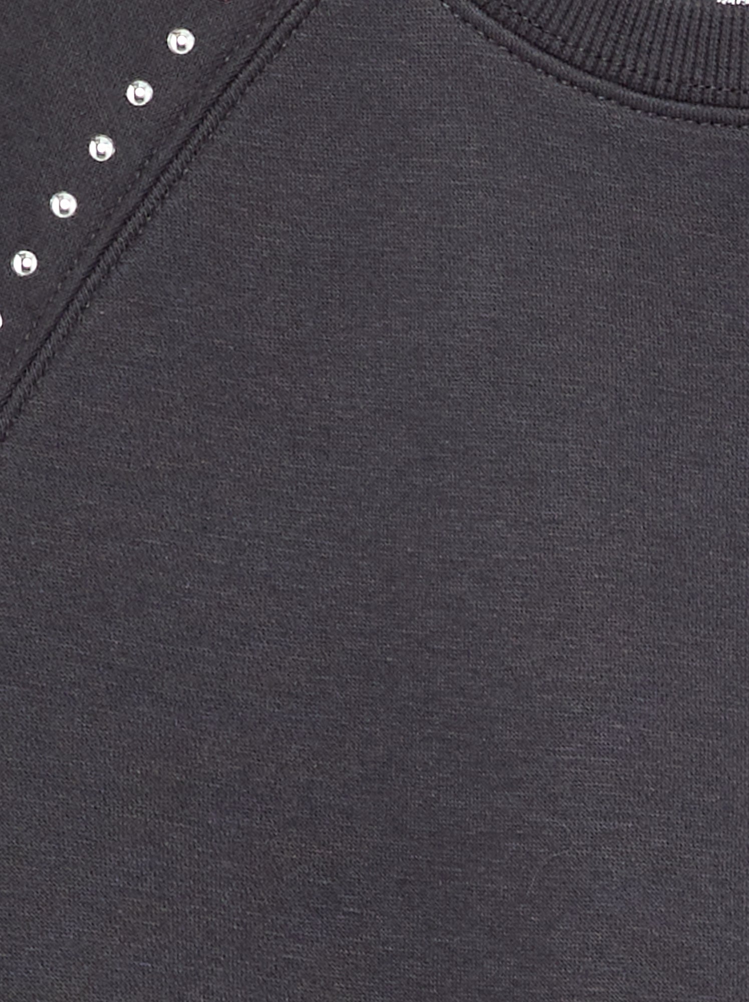 Sweat uni avec clous - Gris