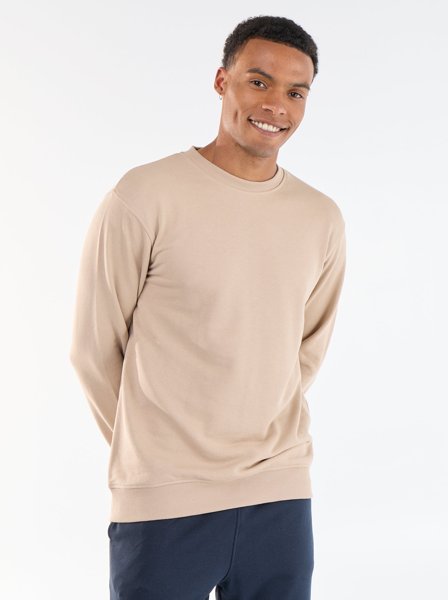 Sweat uni en French Terry - Beige