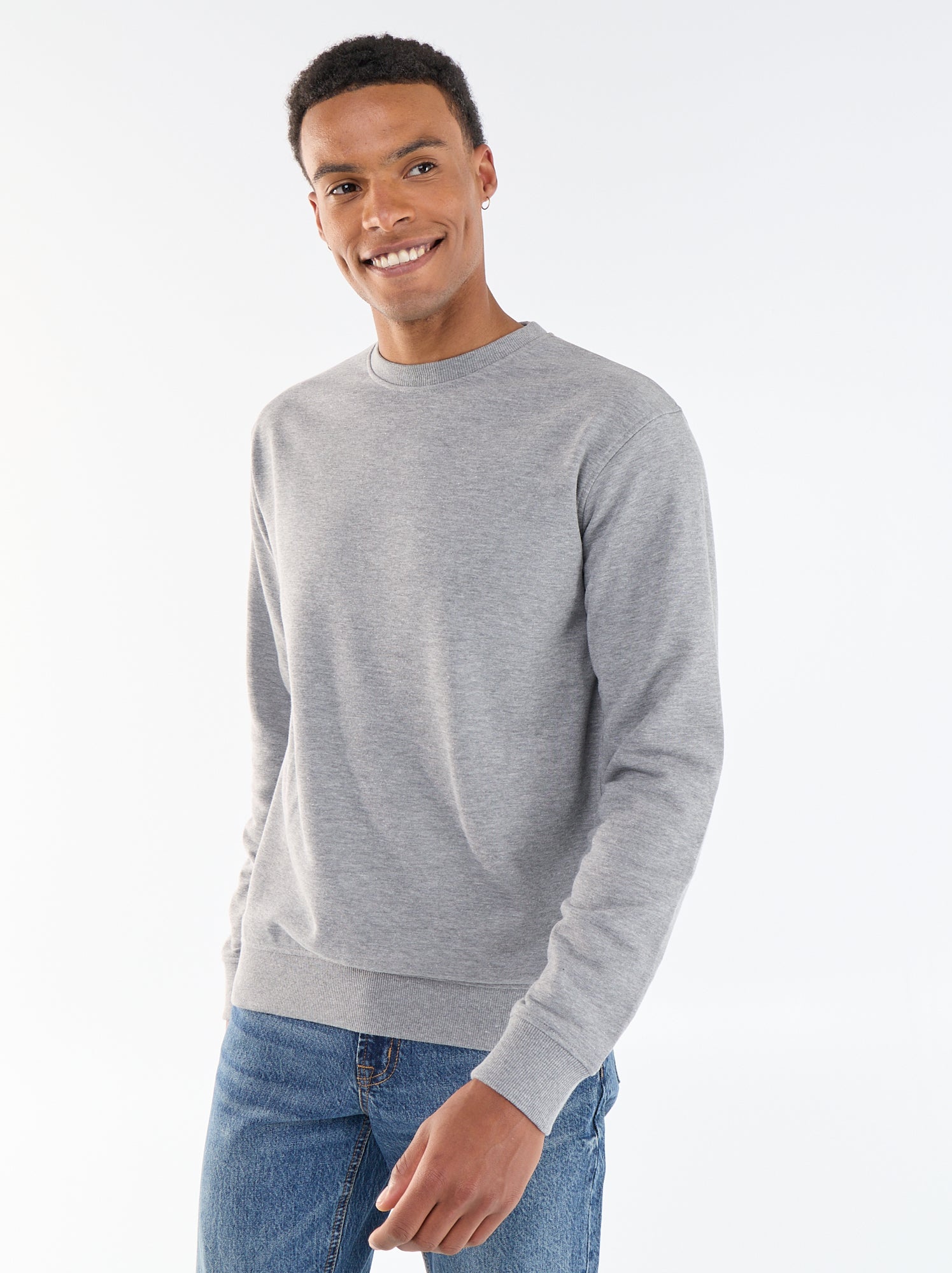 Sweat uni en French Terry - Gris