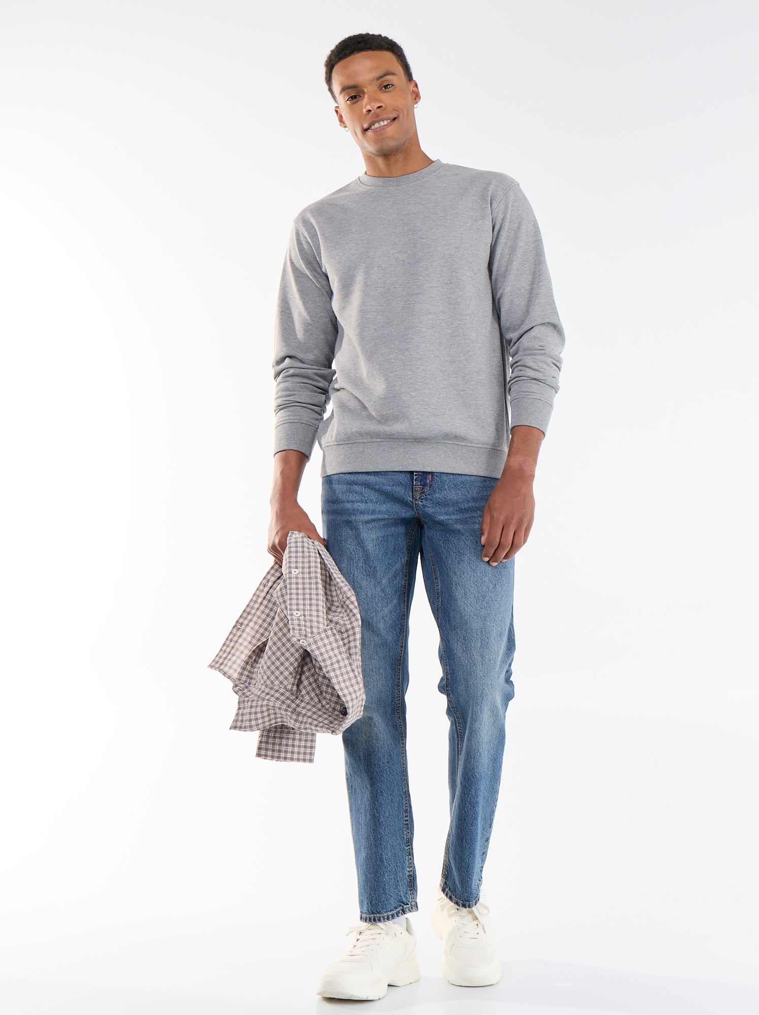 Sweat uni en French Terry - Gris