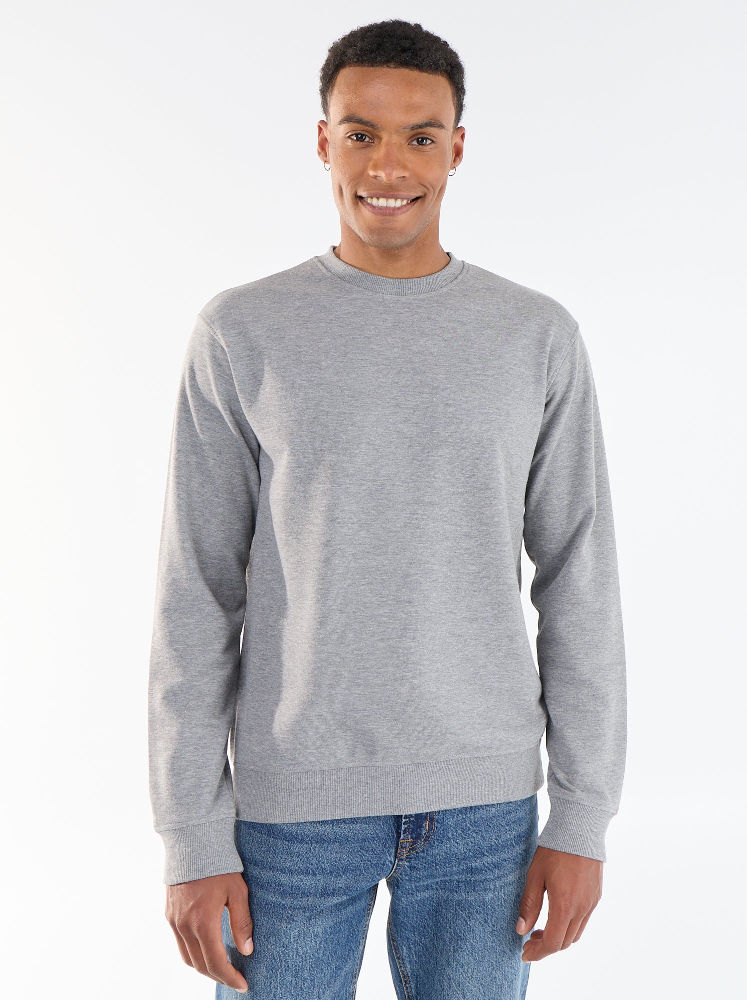 Sweat uni en French Terry - Gris