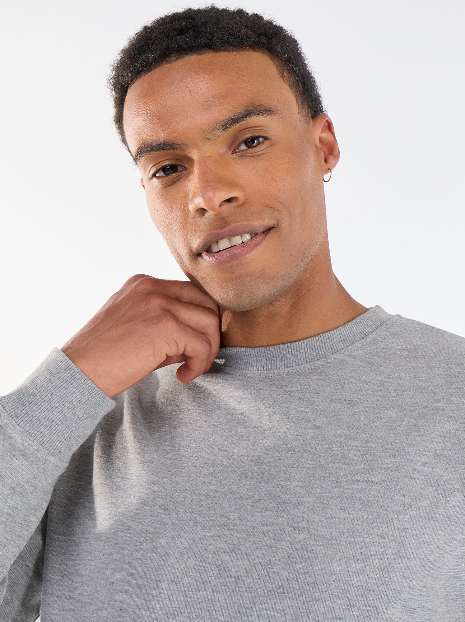 Sweat uni en French Terry - Gris