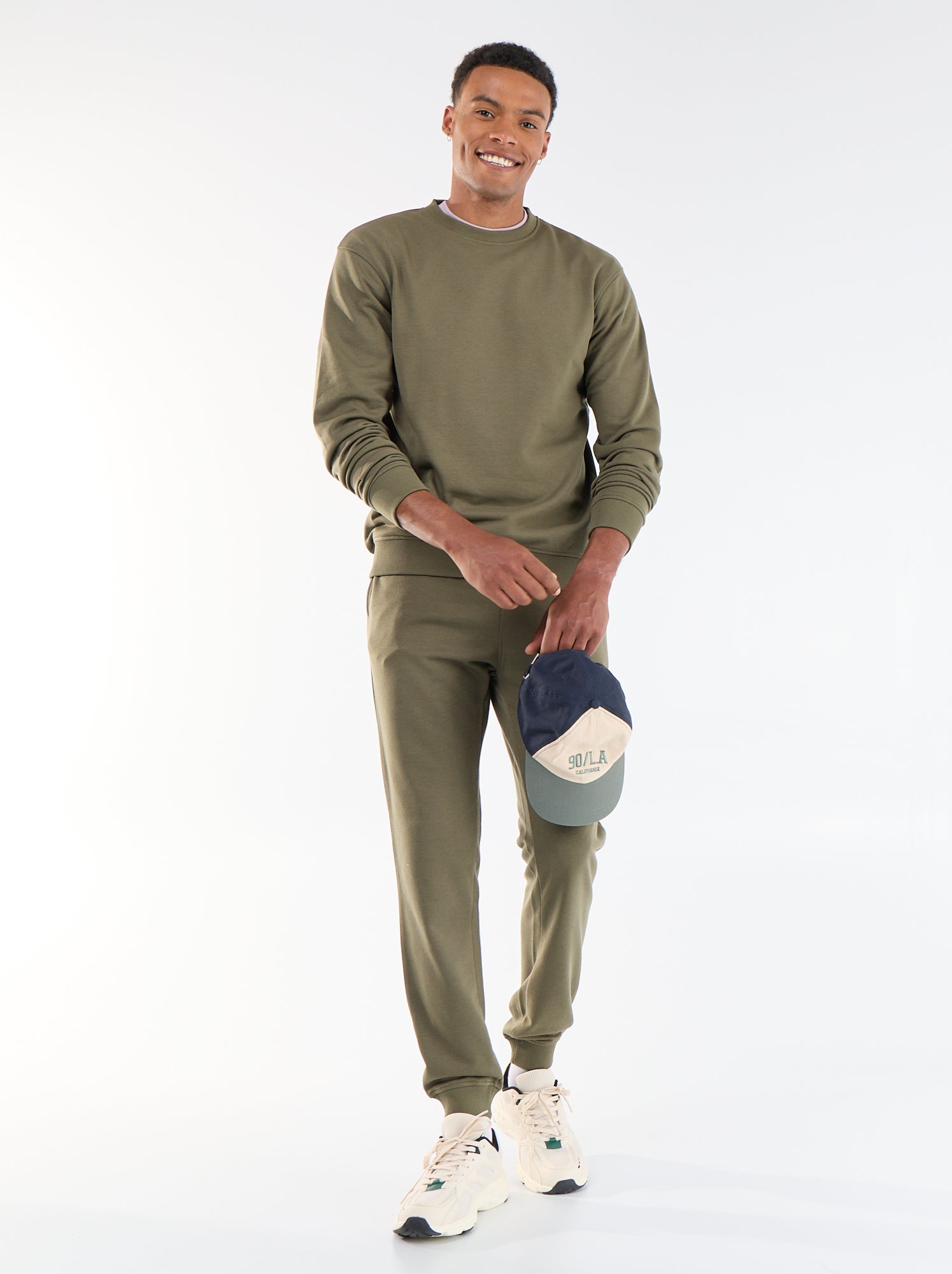 Sweat uni en French Terry - Kaki