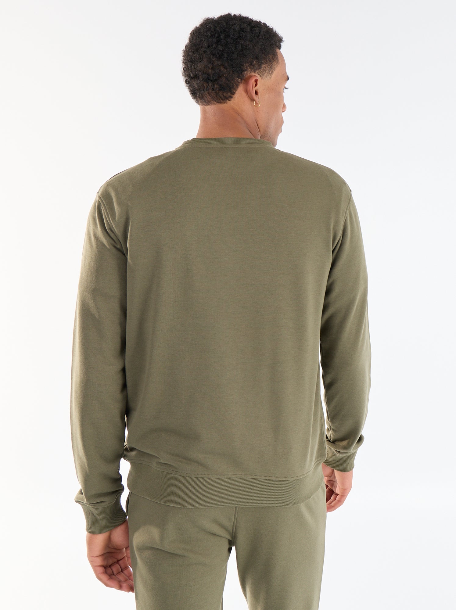 Sweat uni en French Terry - Kaki