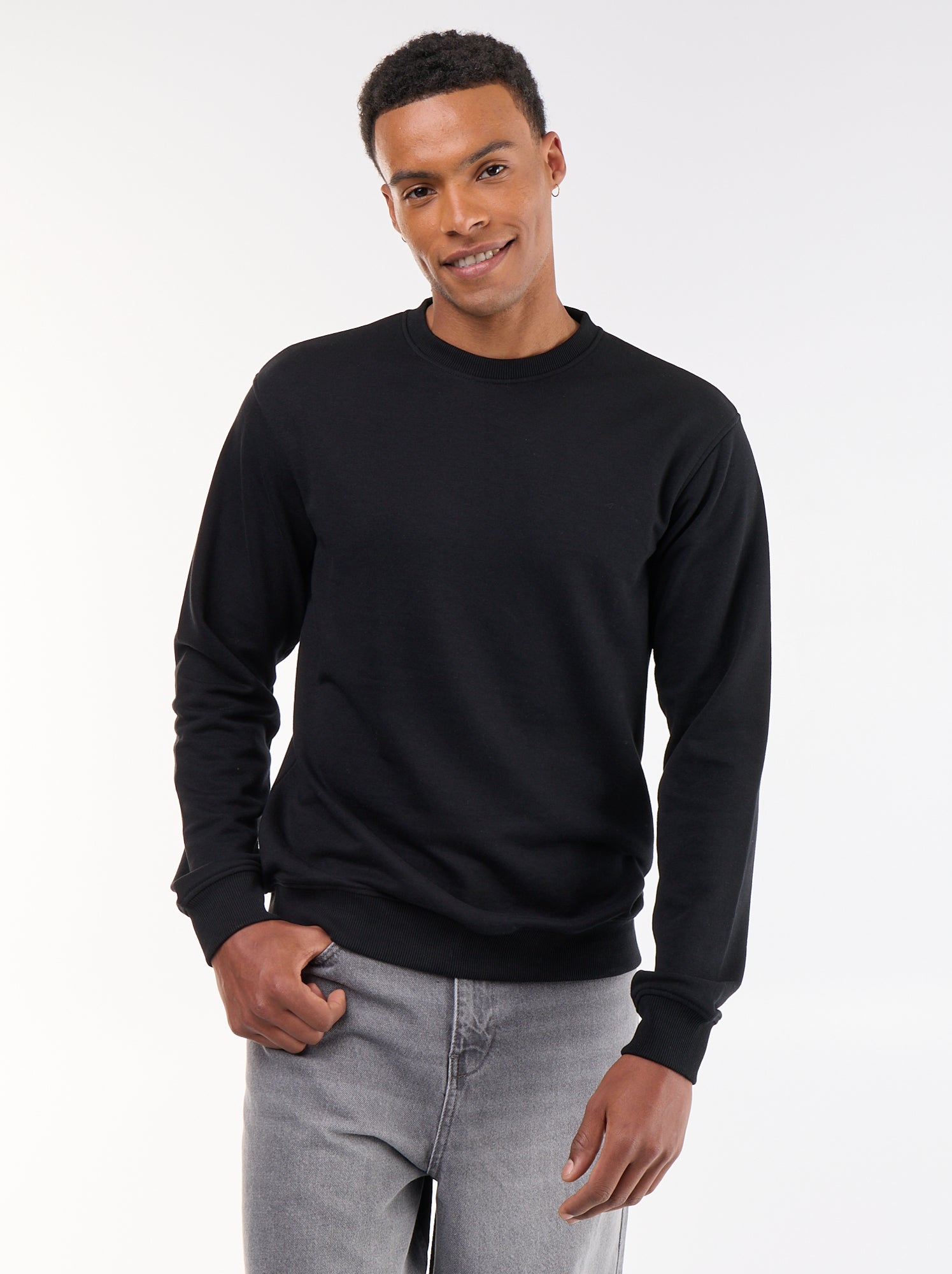 Sweat uni en French Terry - Noir (FUL22_1)