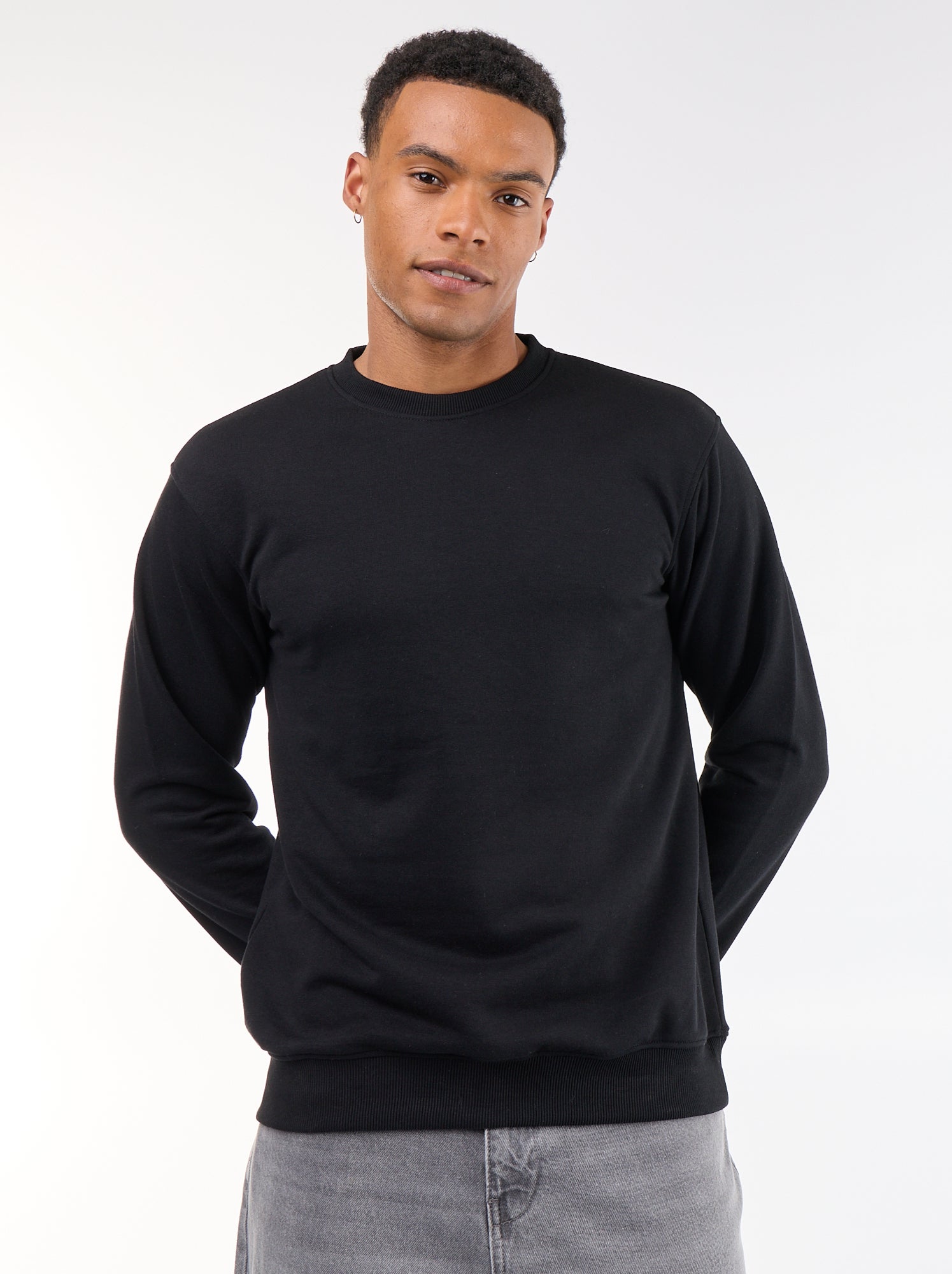 Sweat uni en French Terry - Noir (FUL22_1)