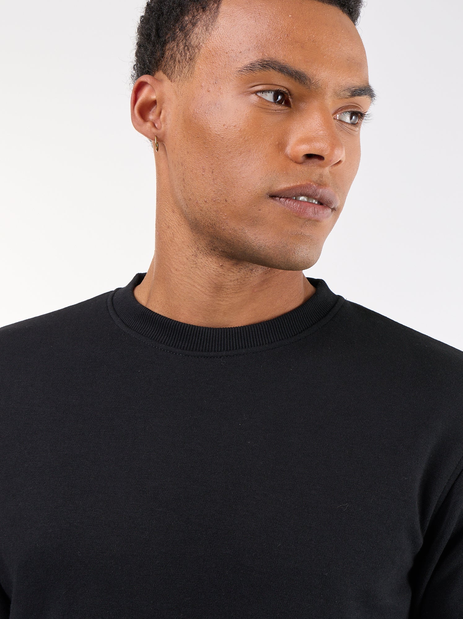 Sweat uni en French Terry - Noir (FUL22_1)