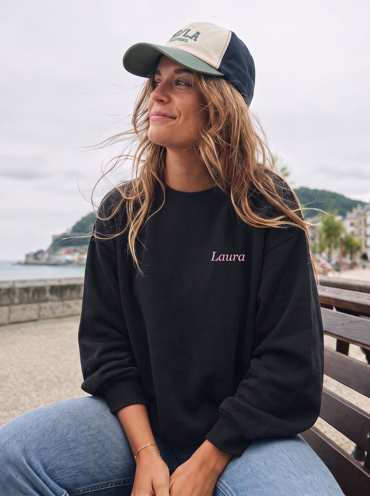 Sweat uni en molleton chaud - Noir