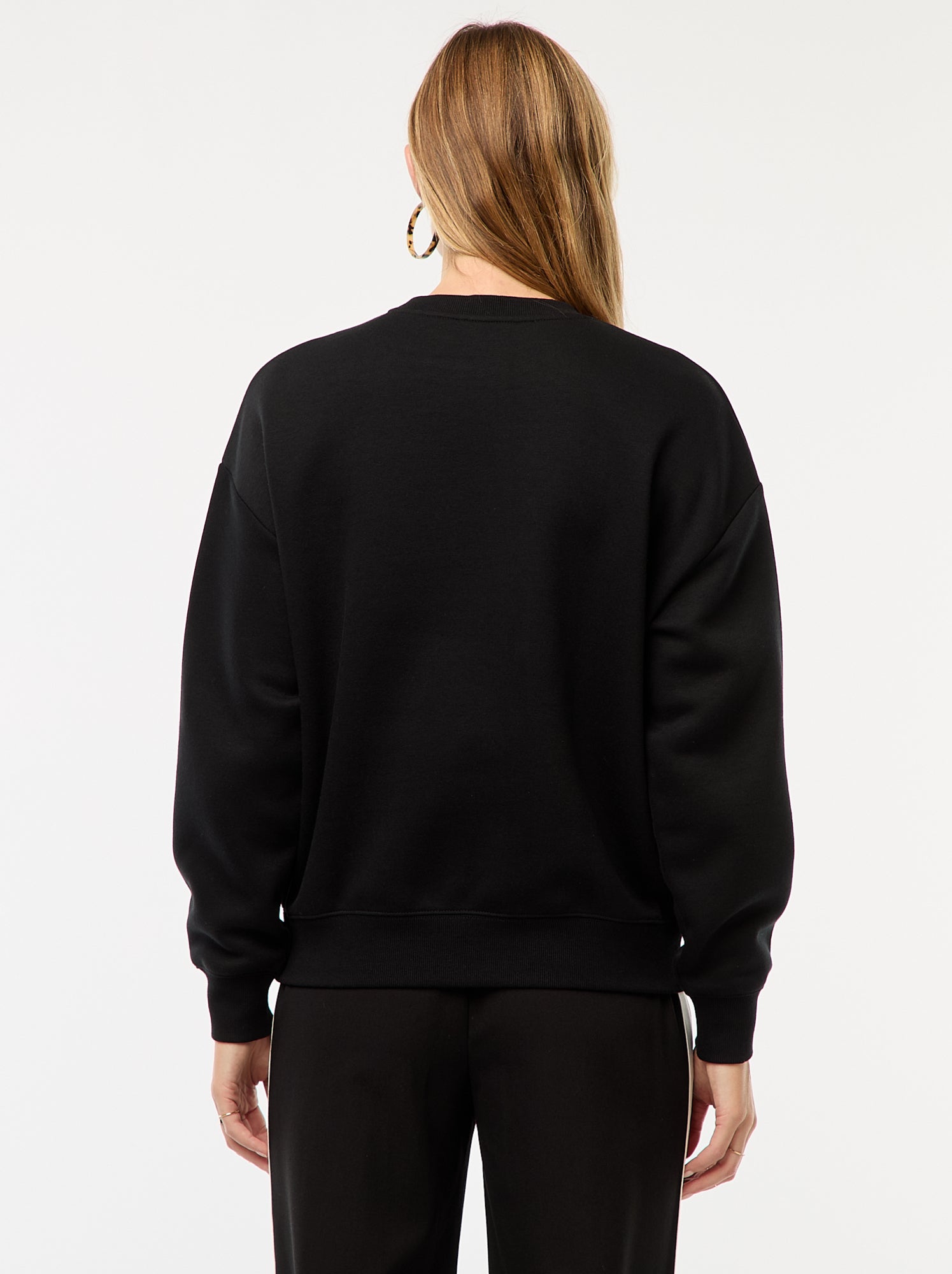Sweat uni en molleton chaud - Noir