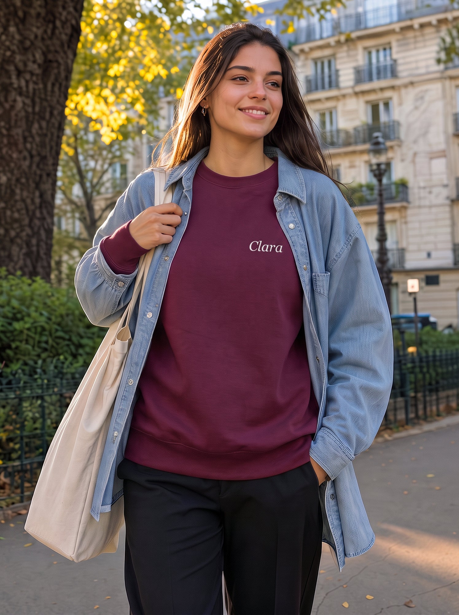 Sweat uni en molleton chaud - Rose