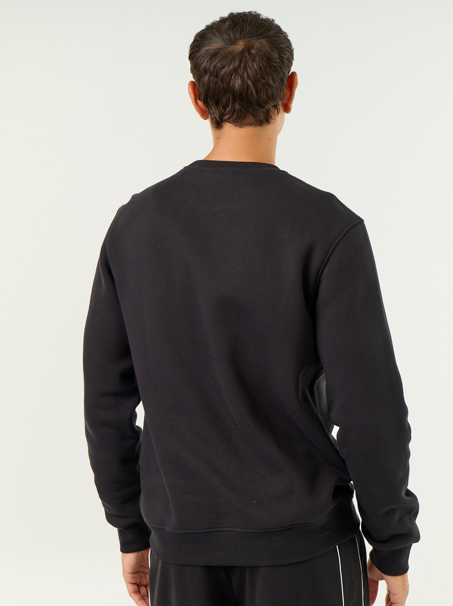 Sweat uni en molleton gratté - Noir