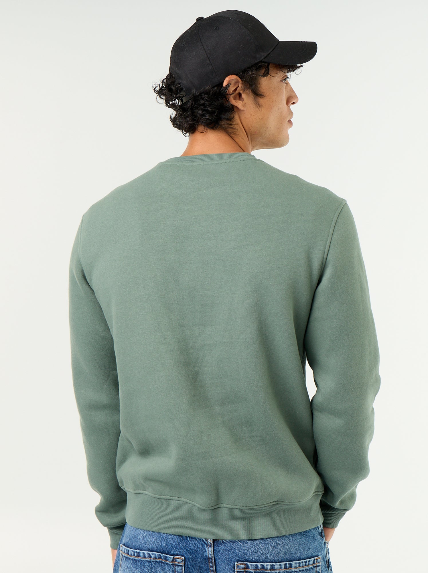Sweat uni en molleton gratté - Vert