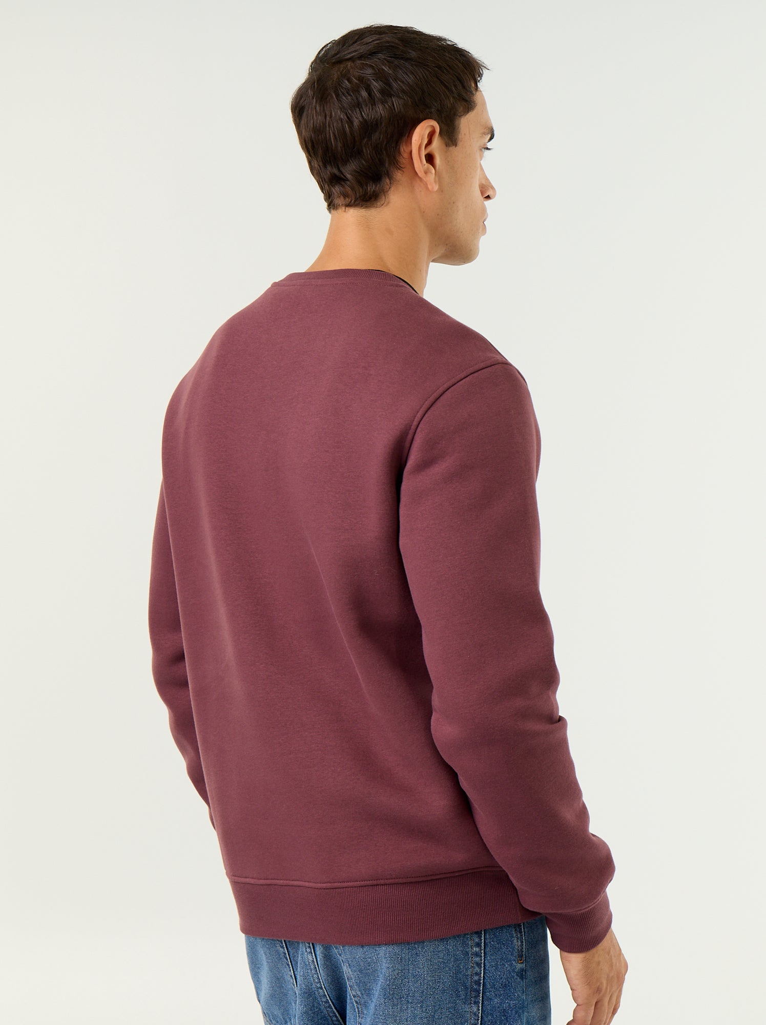 Sweat uni en molleton gratté - Violet
