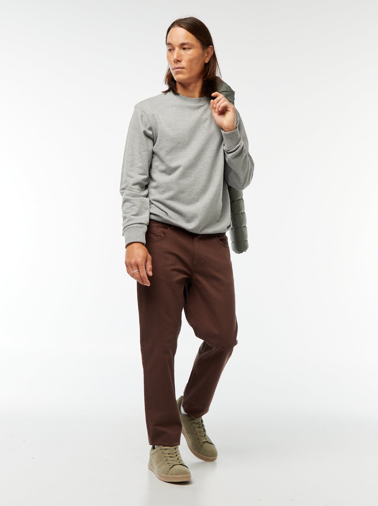 Sweat uni en molleton léger - Gris