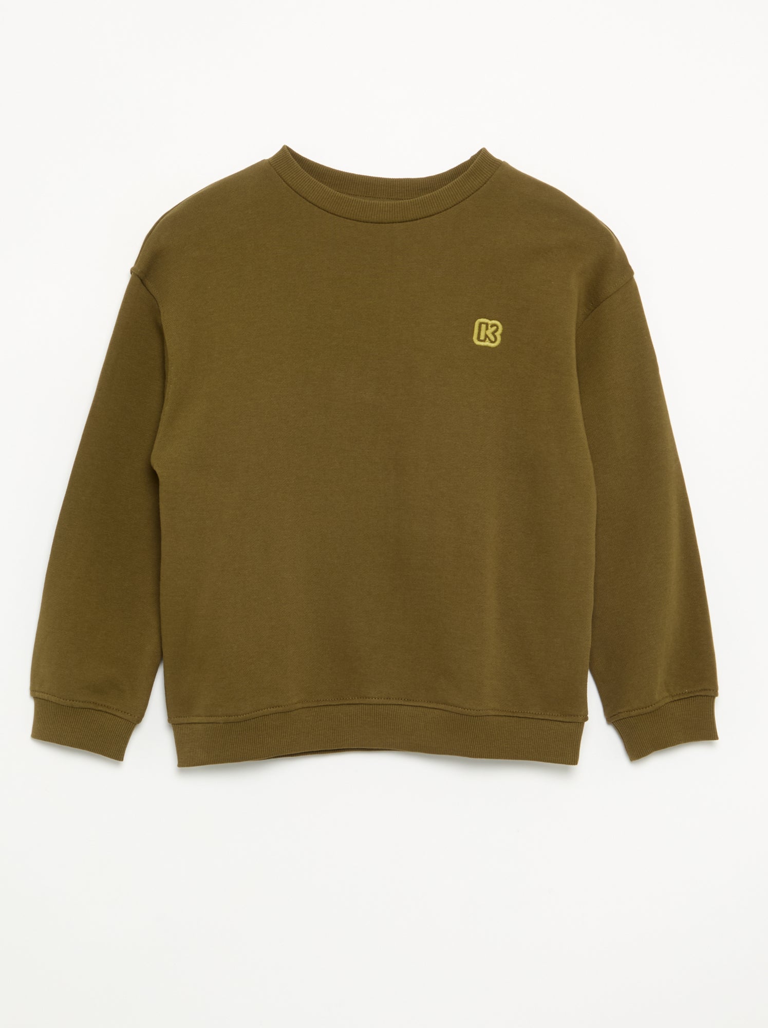 Sweat uni en molleton non gratté enfant - Kiabi - Kaki
