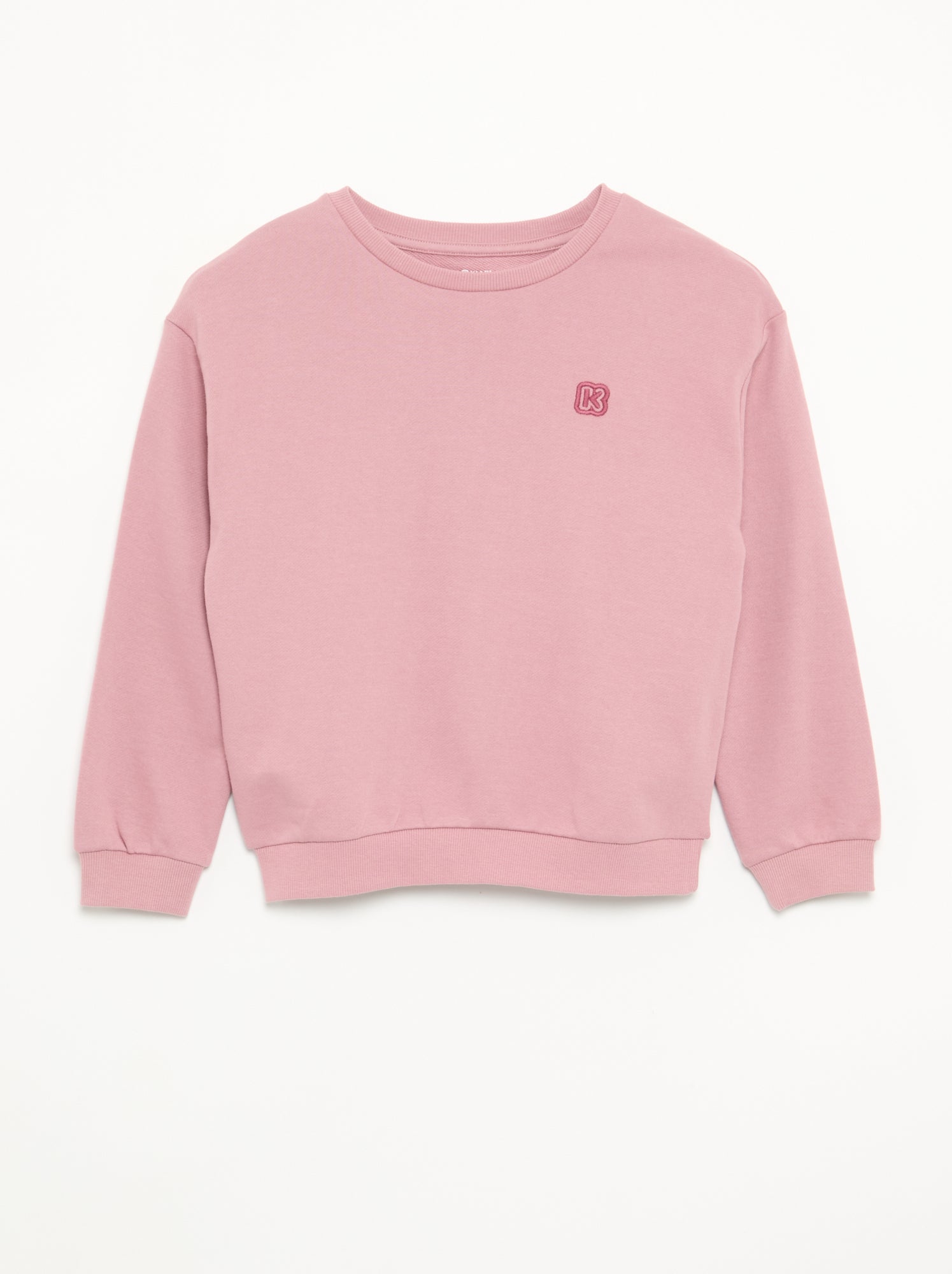 Sweat uni en molleton non gratté fille - Kiabi - Rose