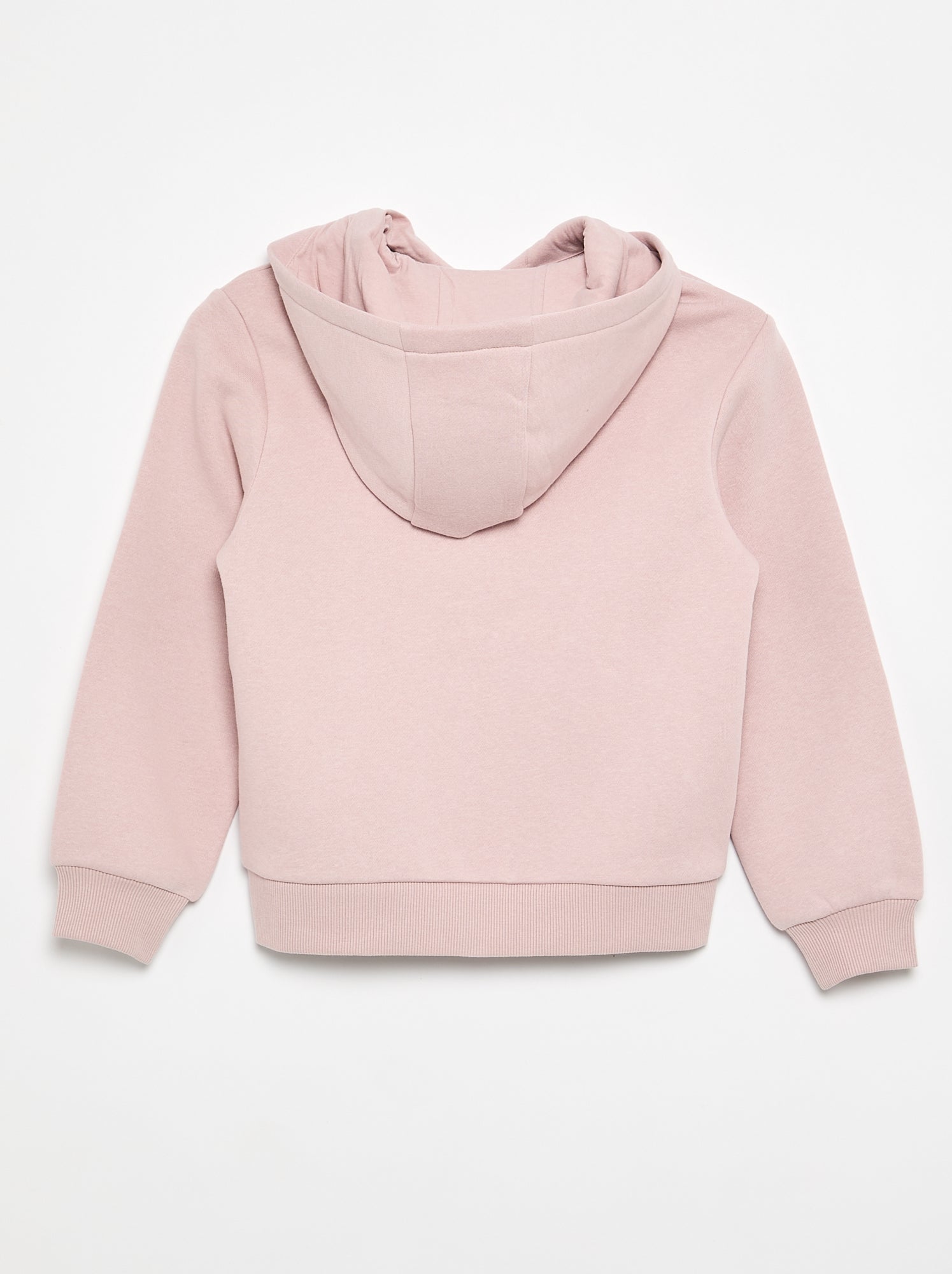 Sweat uni zippé à capuche - Violet