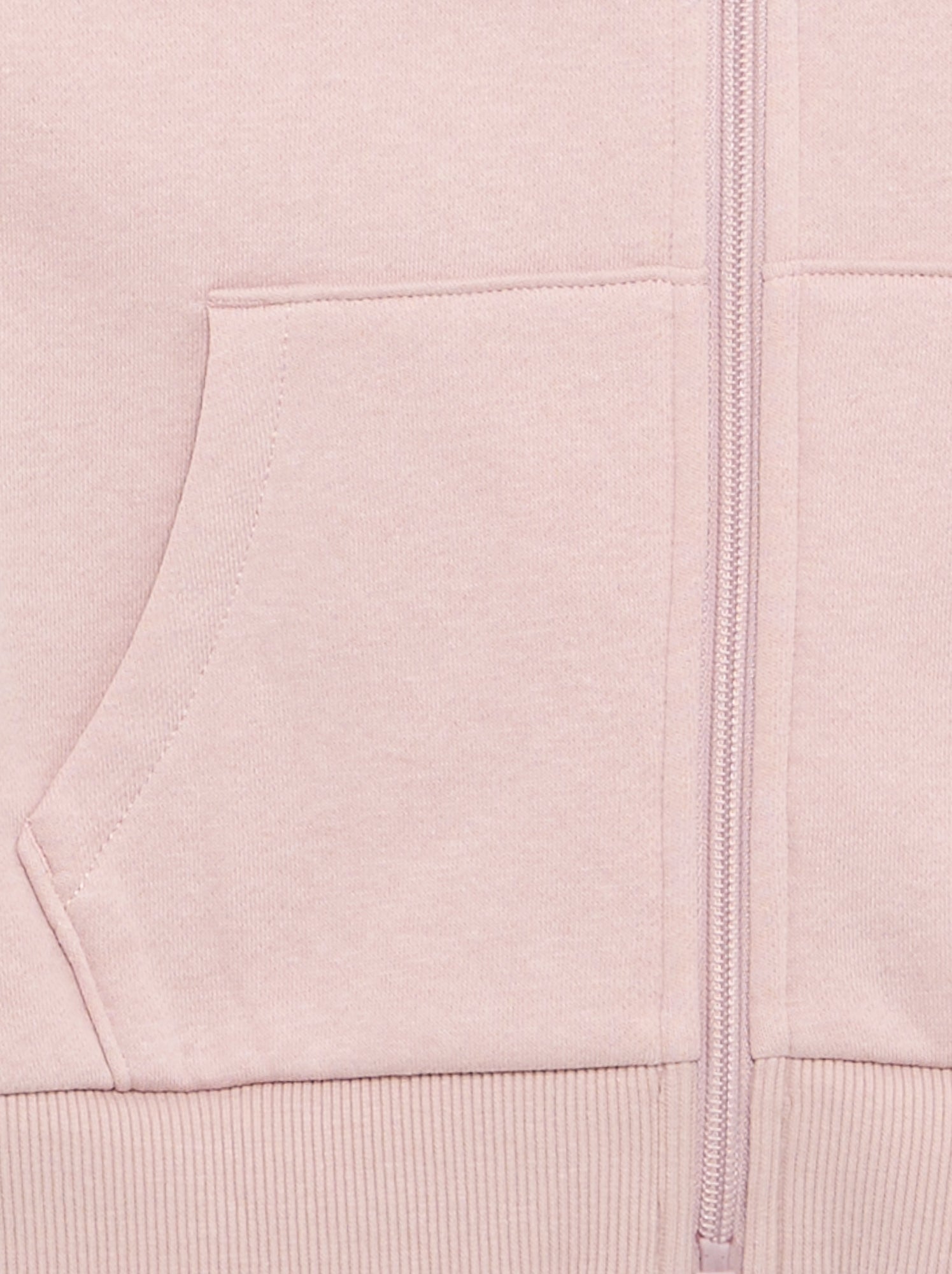 Sweat uni zippé à capuche - Violet