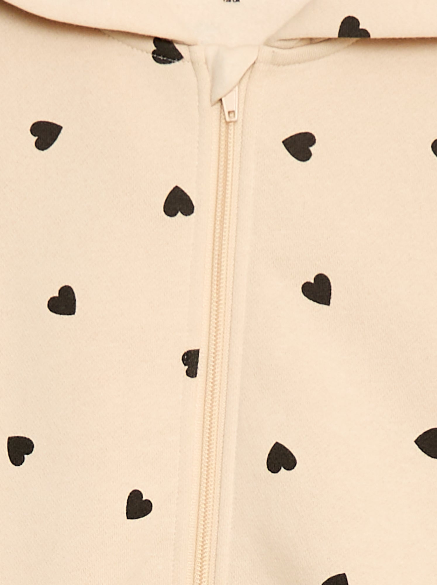 Sweat zippé à capuche avec imprimé all over - Beige (DTB09_3)