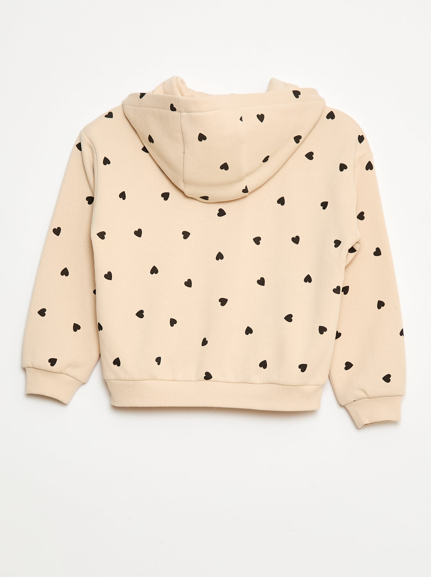 Sweat zippé à capuche avec imprimé all over - Beige (DTB09_3)
