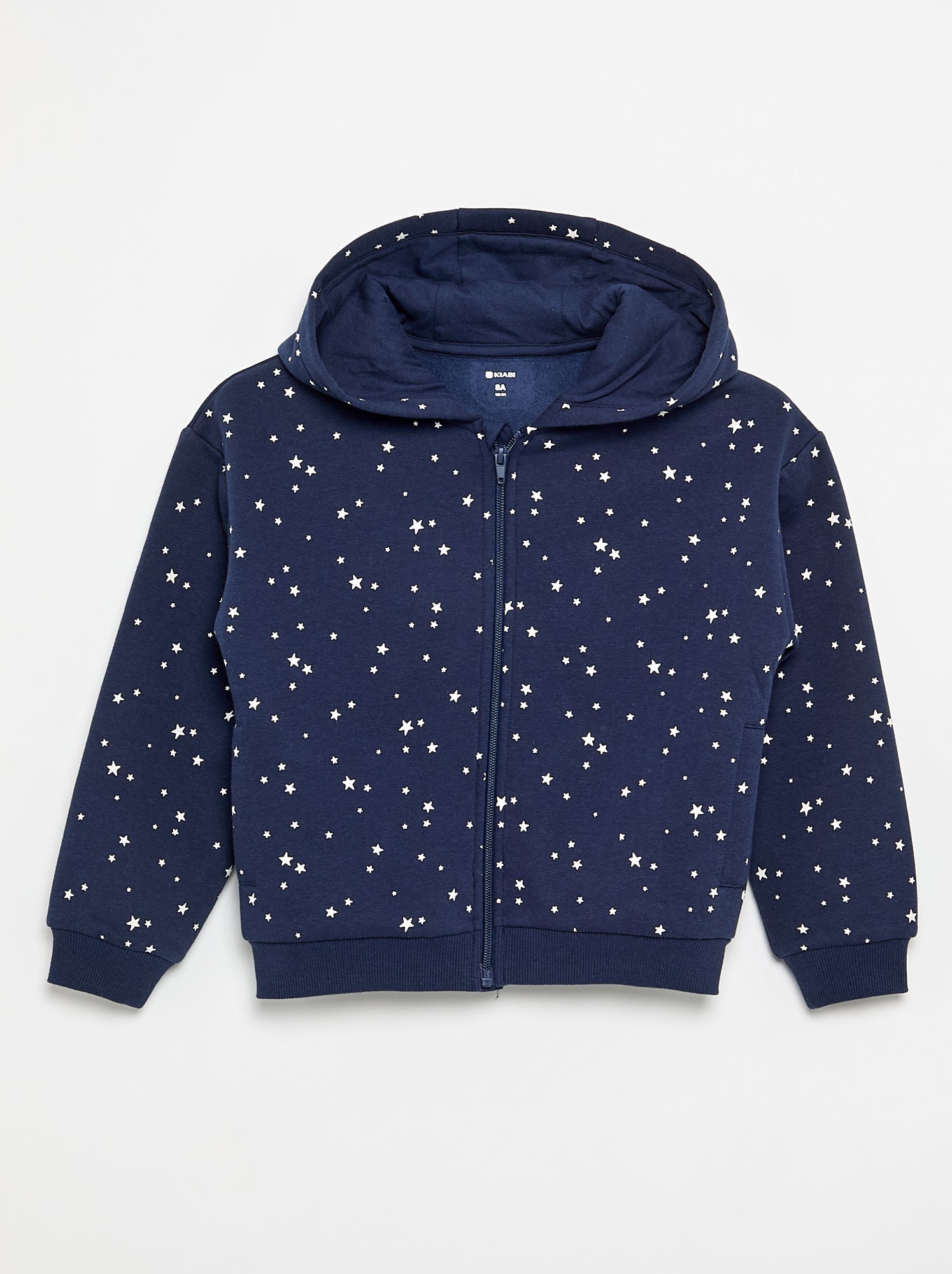 Sweat zippé à capuche avec imprimé all over - Bleu