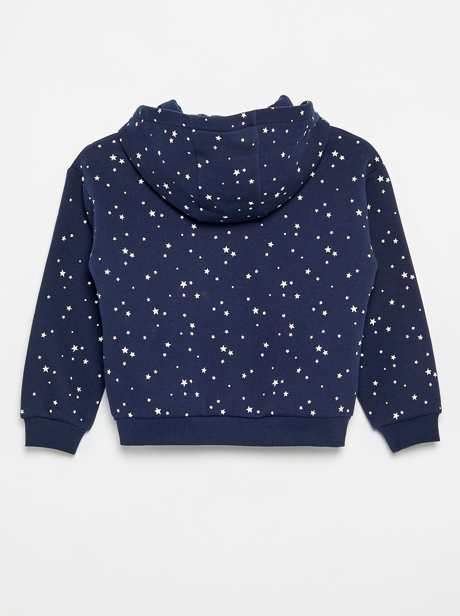 Sweat zippé à capuche avec imprimé all over - Bleu