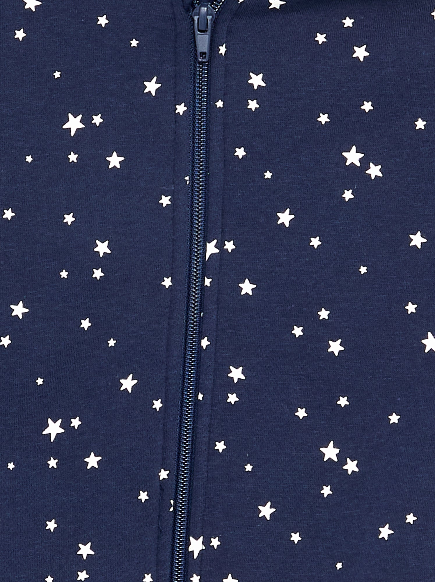 Sweat zippé à capuche avec imprimé all over - Bleu