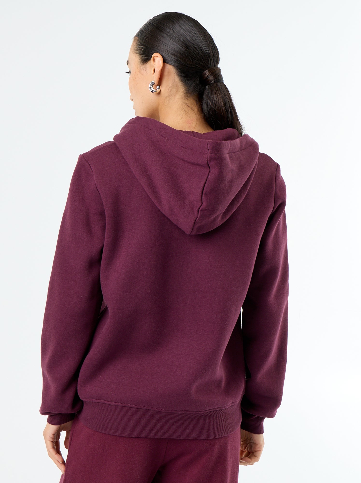 Sweat zippé à capuche basique - Rose (EDU61_21)