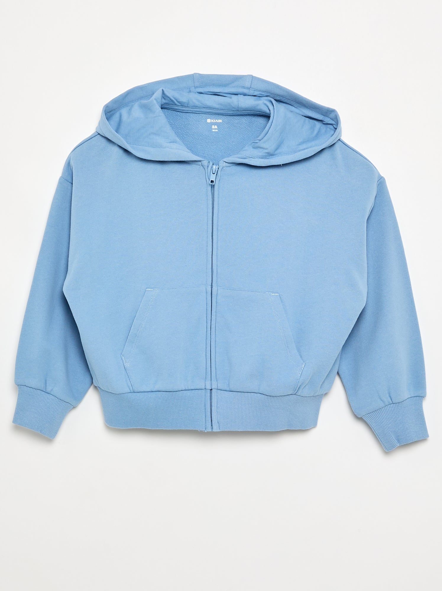 Sweat zippé à capuche - Bleu