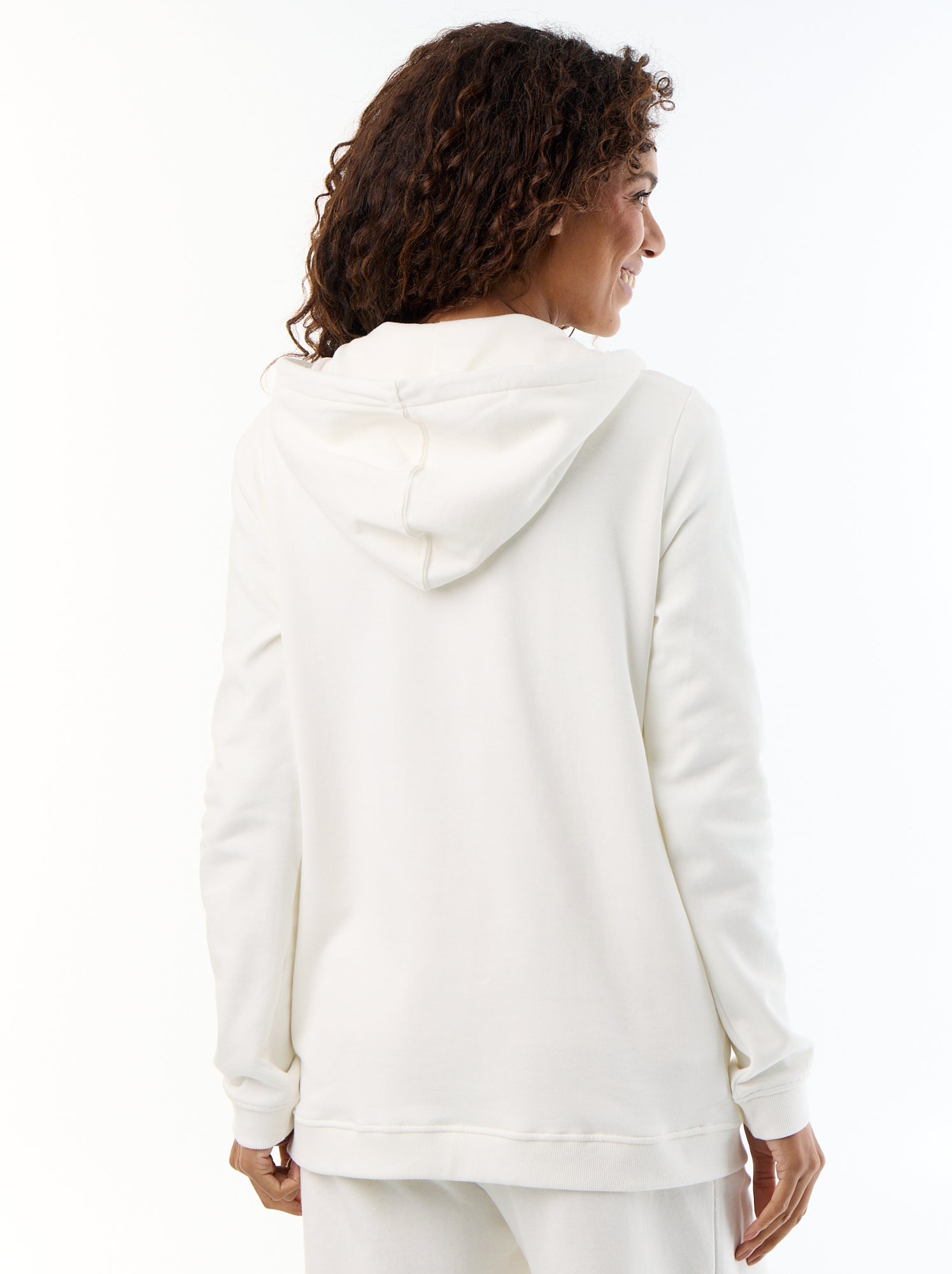 Sweat zippé à capuche d'allaitement - Blanc