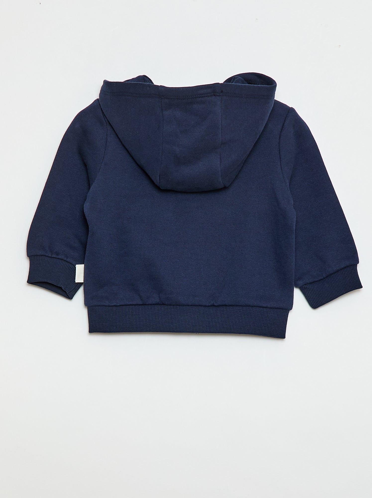 Sweat zippé à capuche en molleton gratté - Bleu foncé