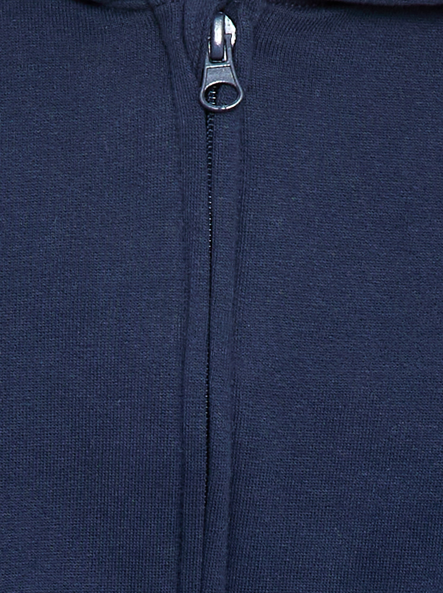 Sweat zippé à capuche en molleton gratté - Bleu foncé