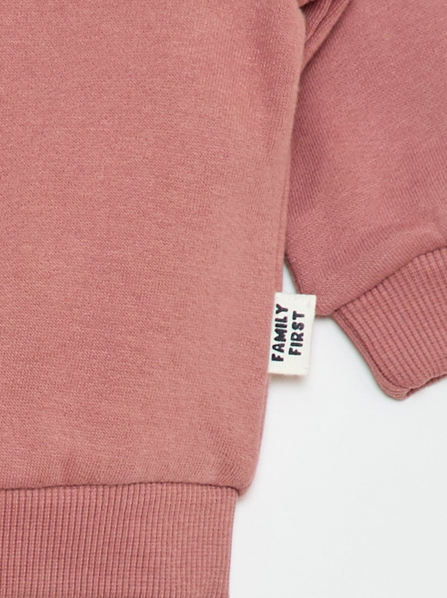 Sweat zippé à capuche en molleton gratté - Rose