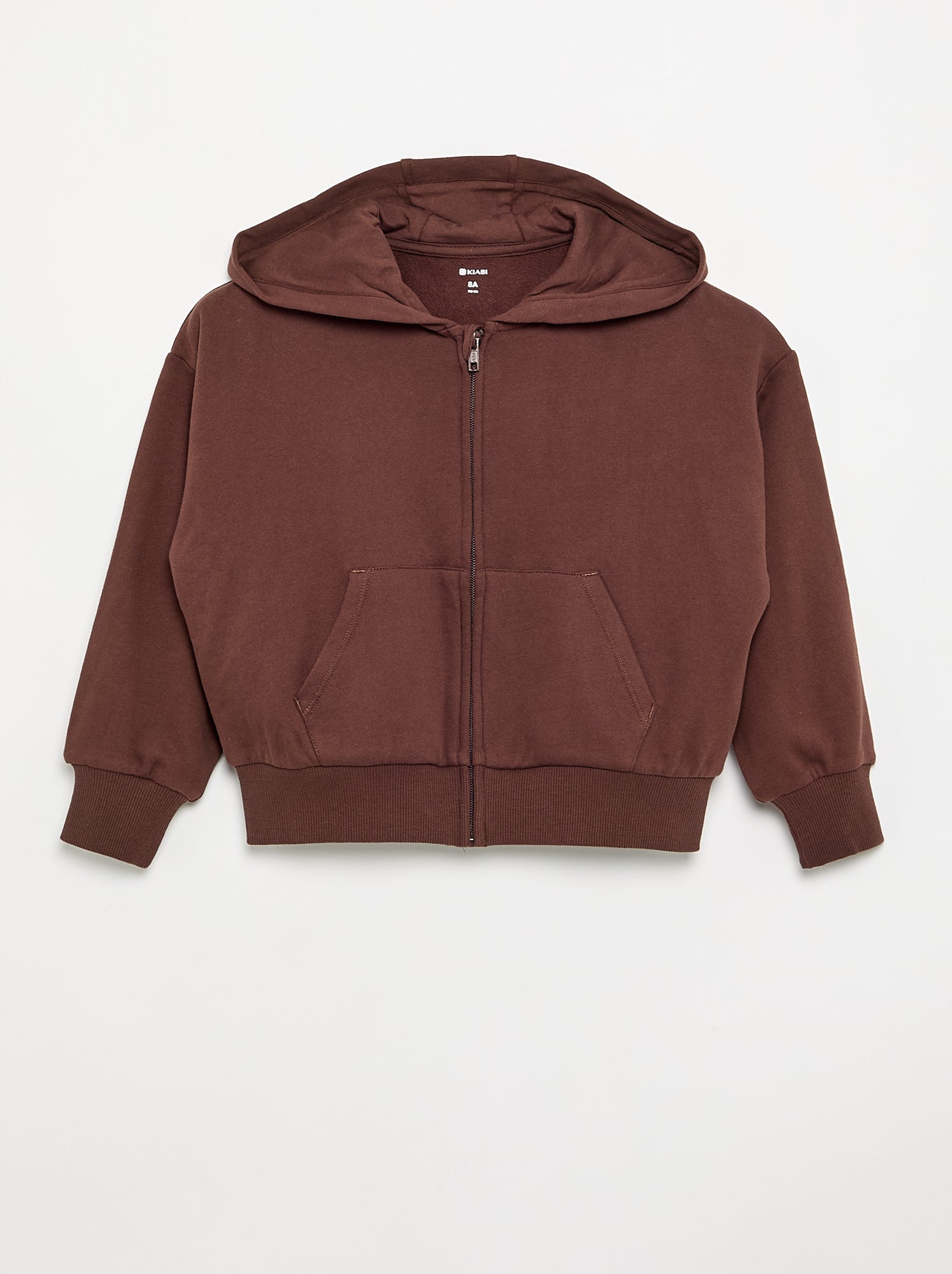 Sweat zippé à capuche - Marron