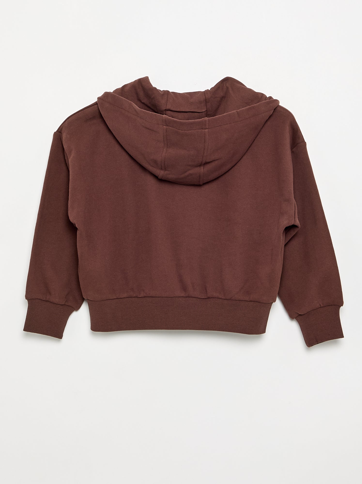 Sweat zippé à capuche - Marron