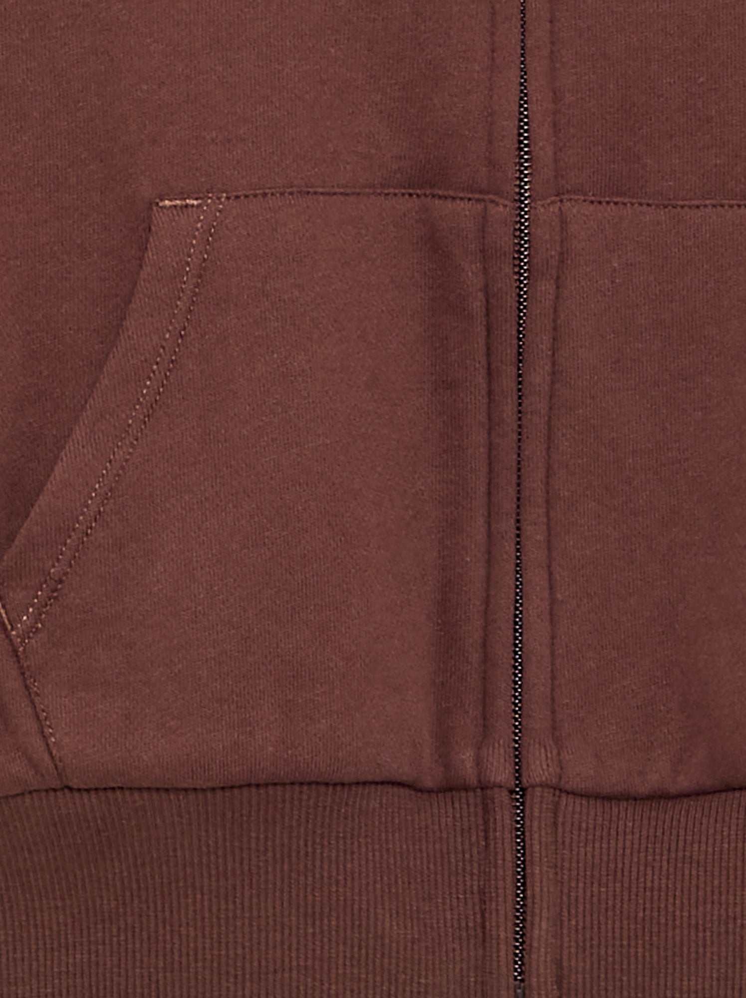 Sweat zippé à capuche - Marron