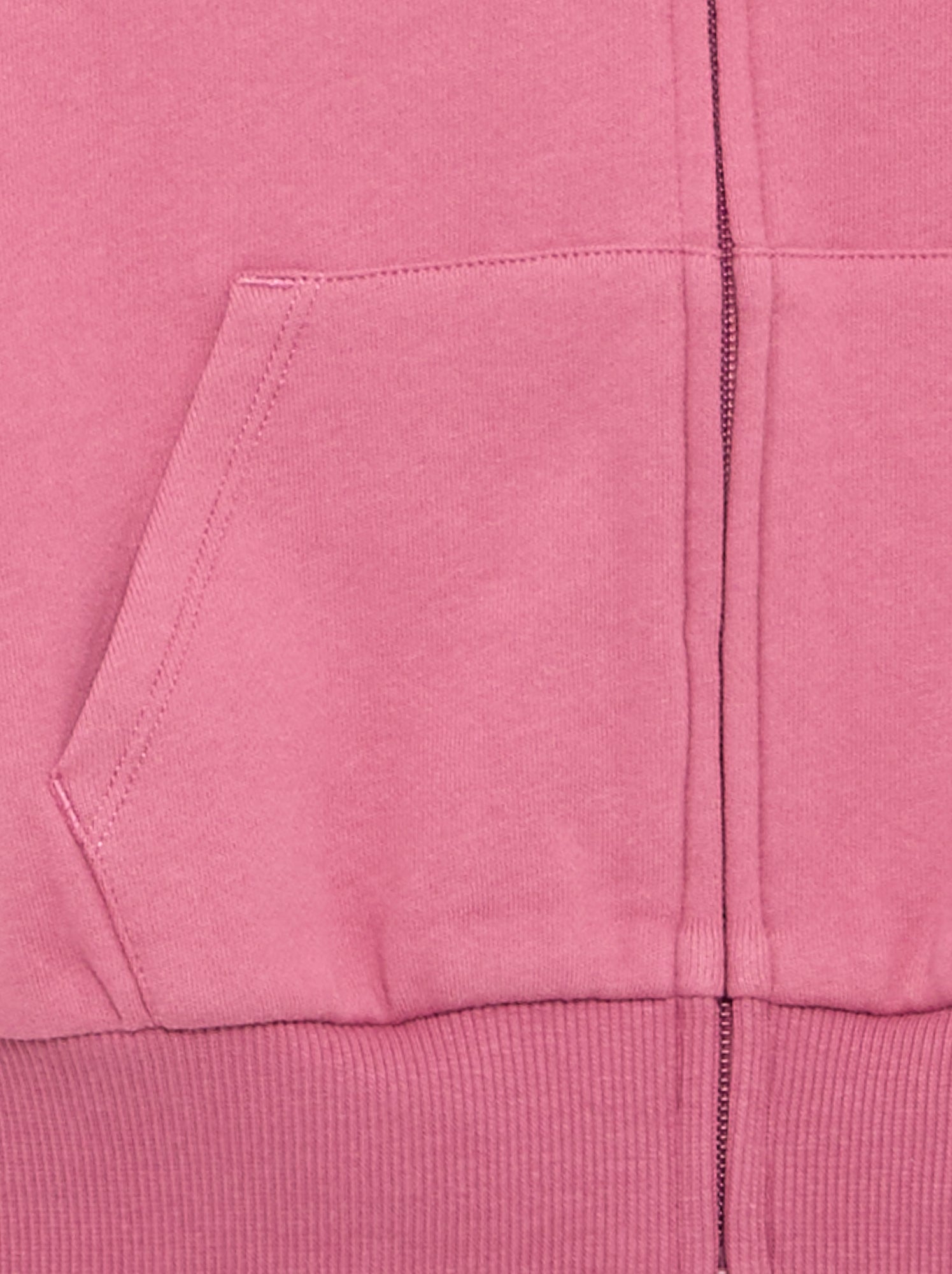 Sweat zippé à capuche - Rose